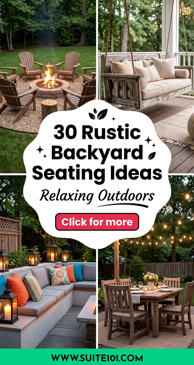 30 Rustic Backyard Seating Ideas for Relaxing Outdoors - 30 Rustic Backyard Seating Ideas for Relaxing Outdoors