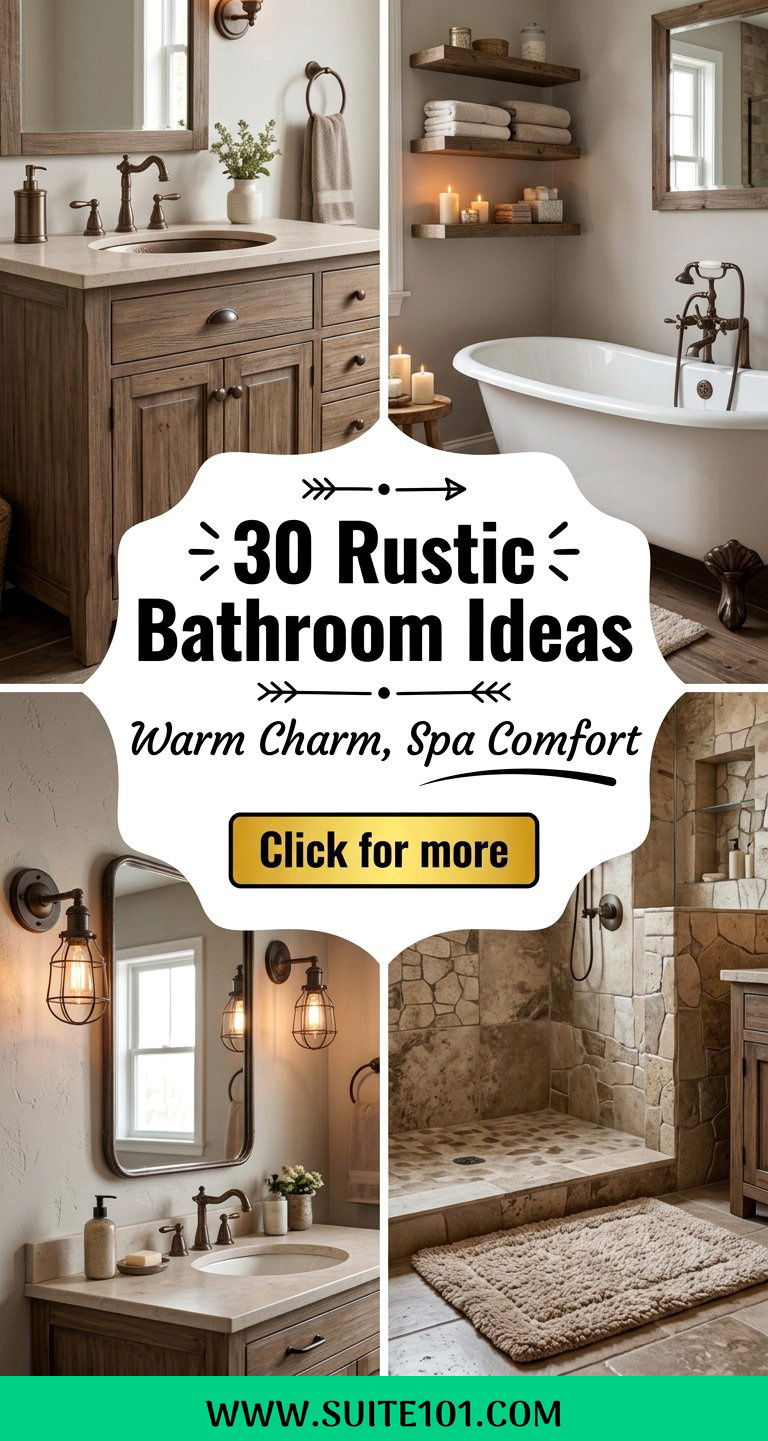 30 Rustic Bathroom Ideas for Warm Charm and Spa-Like Comfort - 30 Rustic Bathroom Ideas for Warm Charm and Spa-Like Comfort
