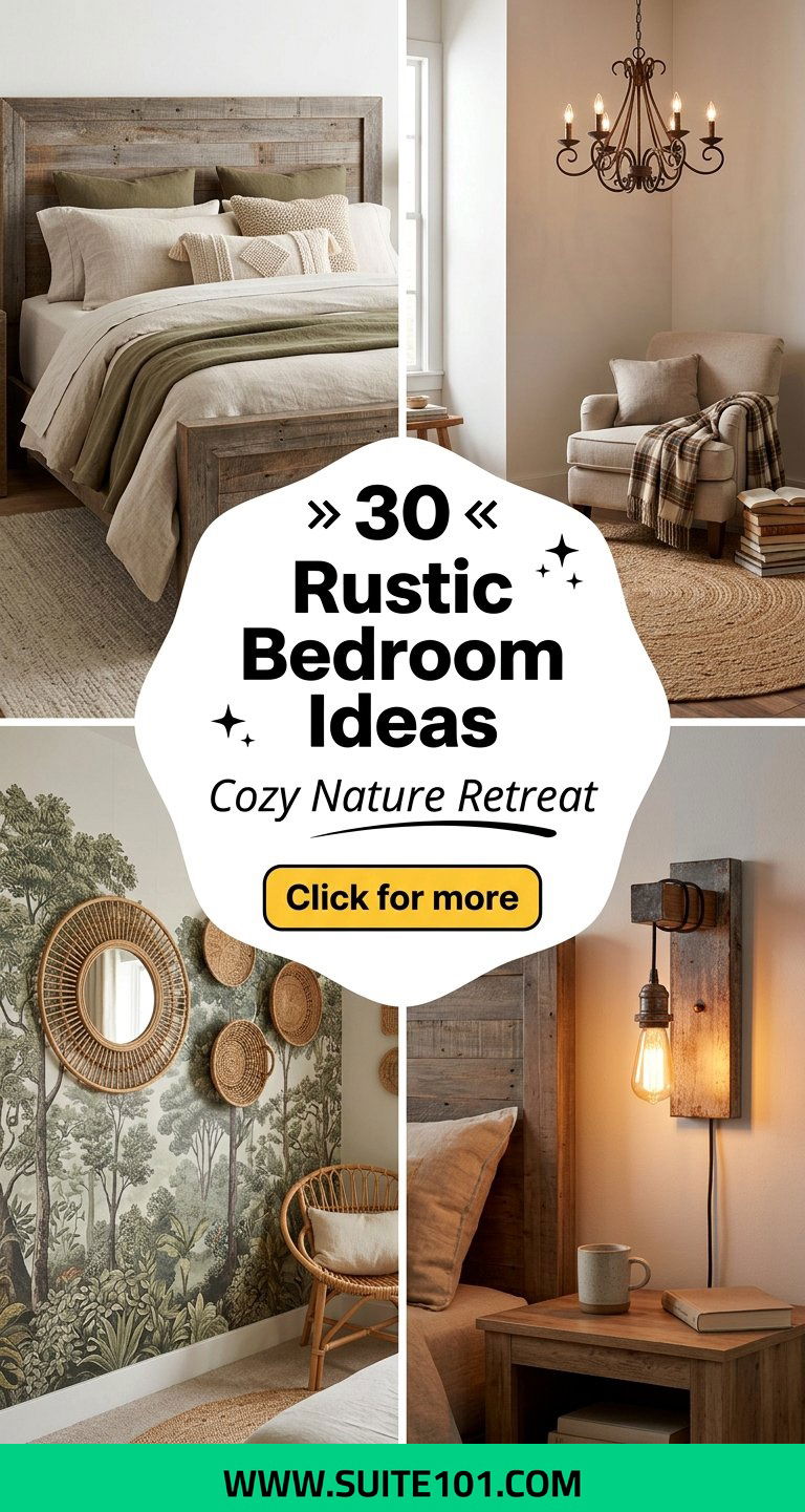 30 Rustic Bedroom Ideas for a Cozy Nature-Inspired Retreat - 30 Rustic Bedroom Ideas for a Cozy, Nature-Inspired Retreat