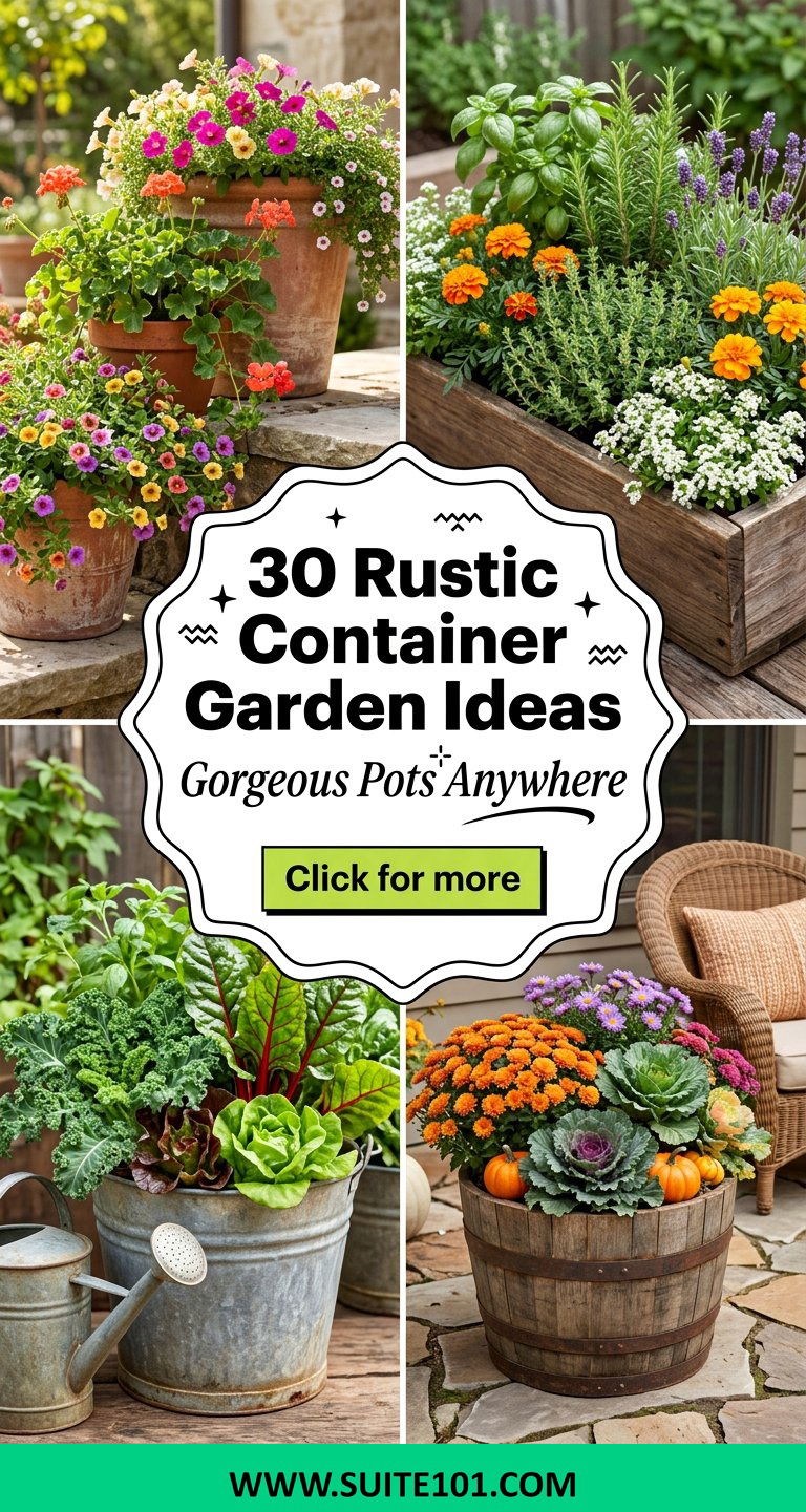 30 Rustic Container Garden Ideas for Gorgeous Pots on Any Patio - 30 Rustic Container Garden Ideas for Gorgeous Pots on Any Patio