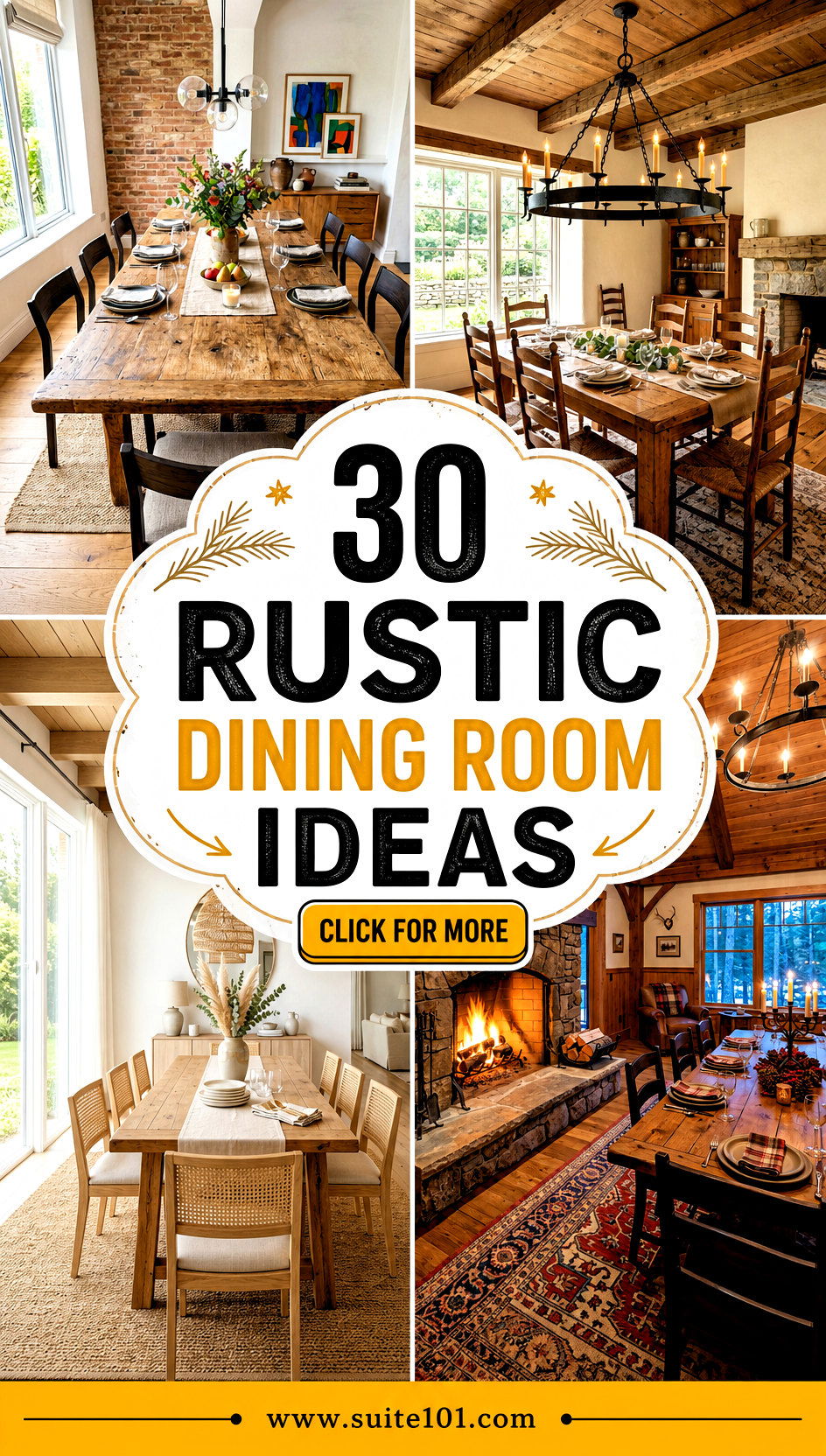 30 Rustic Dining Room Ideas to Create a Cozy Modern Cabin Feel - 30 Rustic Dining Room Ideas to Create a Cozy, Modern Cabin Feel