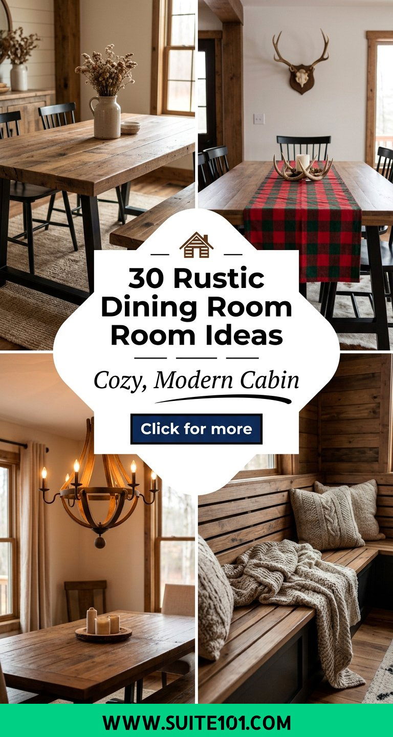 30 Rustic Dining Room Ideas to Create a Cozy Modern Cabin Feel - 30 Rustic Dining Room Ideas to Create a Cozy, Modern Cabin Feel
