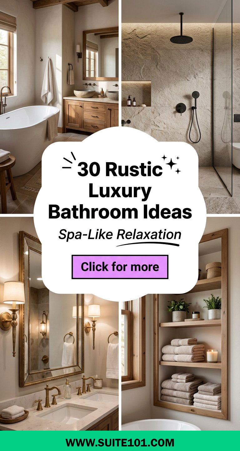 30 Rustic Luxury Bathroom Ideas for Spa-Like Relaxation at Home - 30 Rustic Luxury Bathroom Ideas for Spa-Like Relaxation at Home