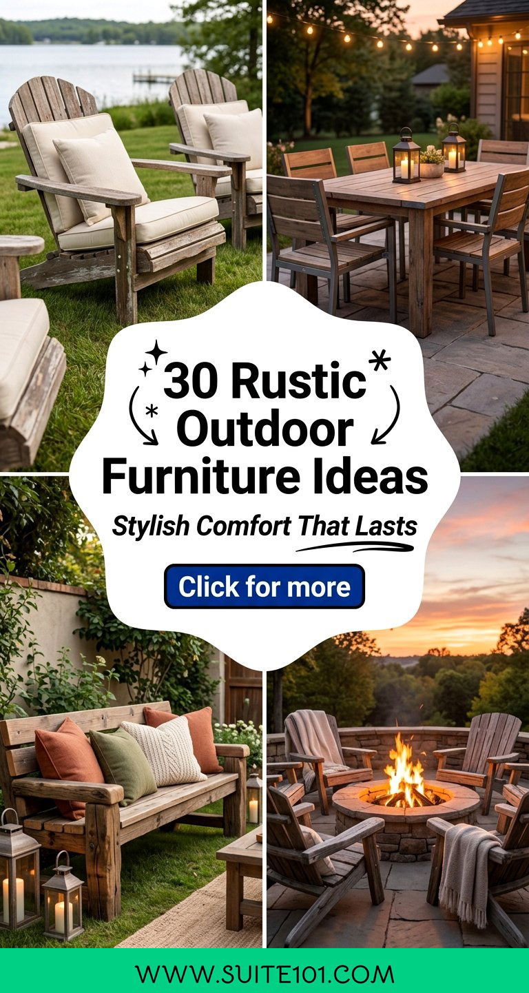30 Rustic Outdoor Furniture Ideas for Stylish Comfort That Lasts - 30 Rustic Outdoor Furniture Ideas for Stylish Comfort That Lasts