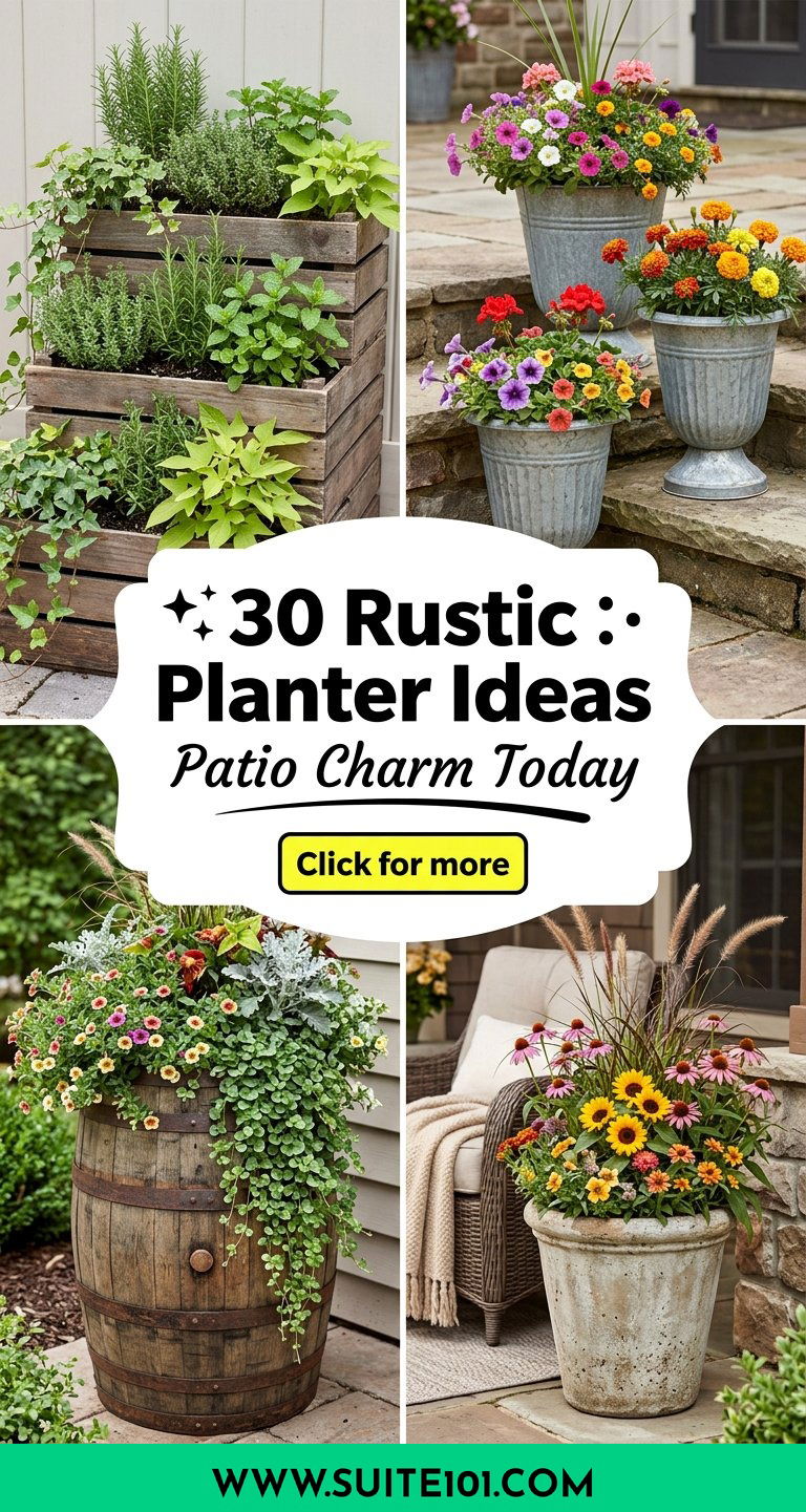 30 Rustic Planter Ideas to Style Your Patio With Charm Today - 30 Rustic Planter Ideas to Style Your Patio With Charm Today