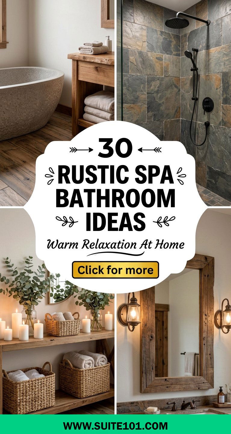 30 Rustic Spa Bathroom Ideas for Warm Relaxation at Home - 30 Rustic Spa Bathroom Ideas for Warm Relaxation at Home