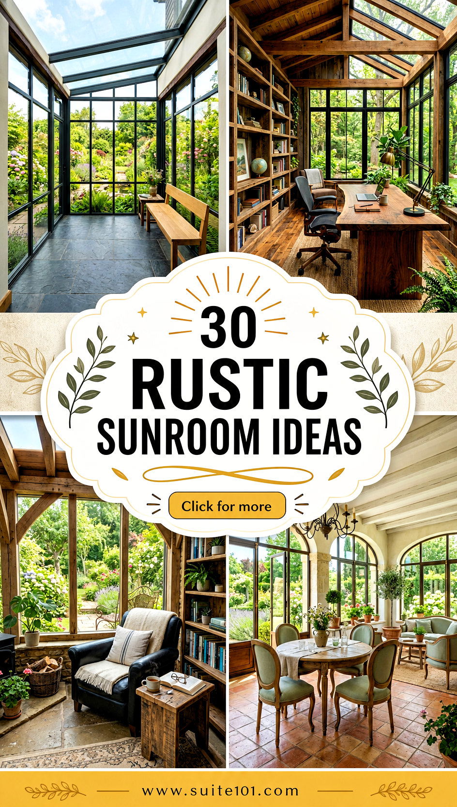 30 Rustic Sunroom Ideas to Brighten Your Home With Warm Texture - 30 Rustic Sunroom Ideas to Brighten Your Home With Warm Texture