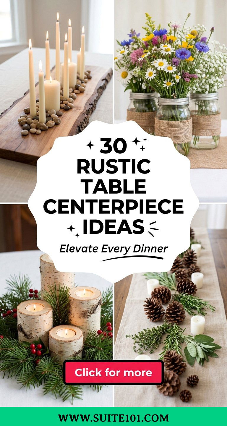 30 Rustic Table Centerpiece Ideas to Elevate Every Dinner Moment - 30 Rustic Table Centerpiece Ideas to Elevate Every Dinner Moment