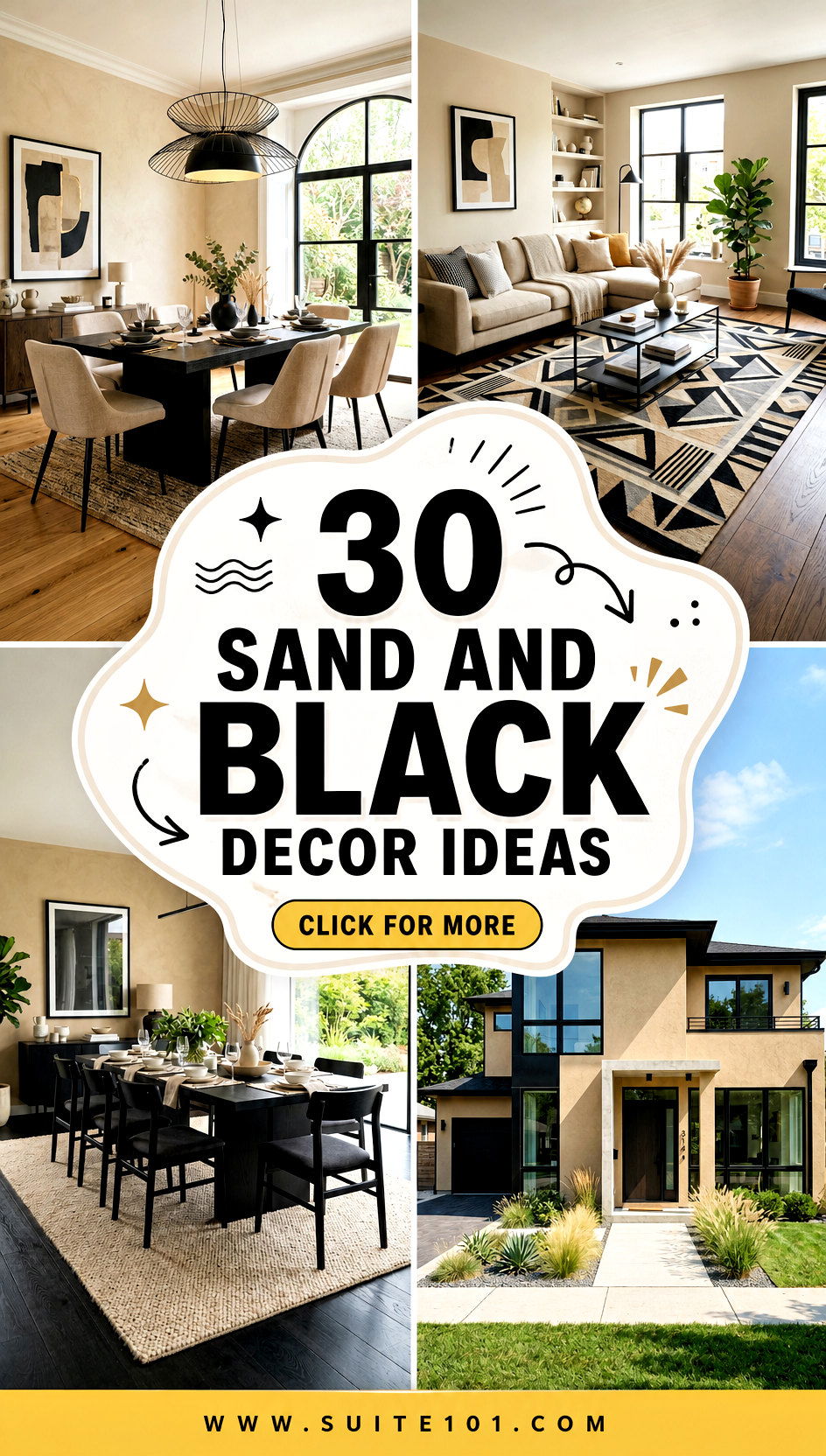 30 Sand and Black Decor Ideas for a Bold Beachy Look Everywhere - 30 Sand and Black Decor Ideas for a Bold, Beachy Look Everywhere
