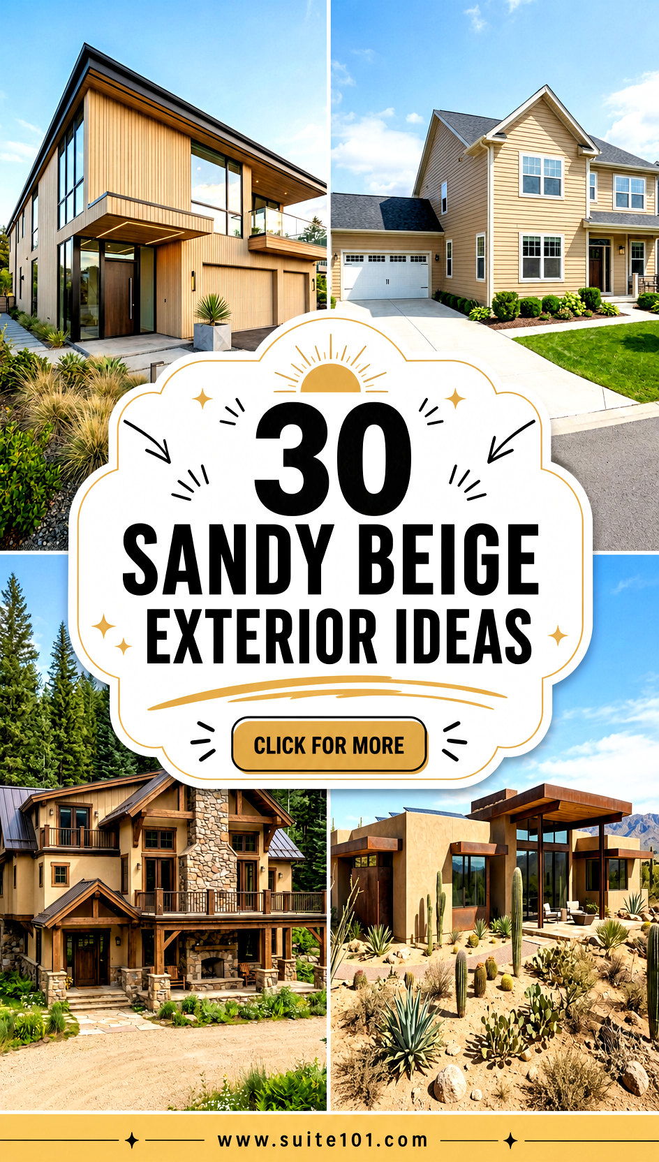 30 Sandy Beige Exterior Ideas for a Sunlit Welcoming Look - 30 Sandy Beige Exterior Ideas for a Sunlit, Welcoming Look