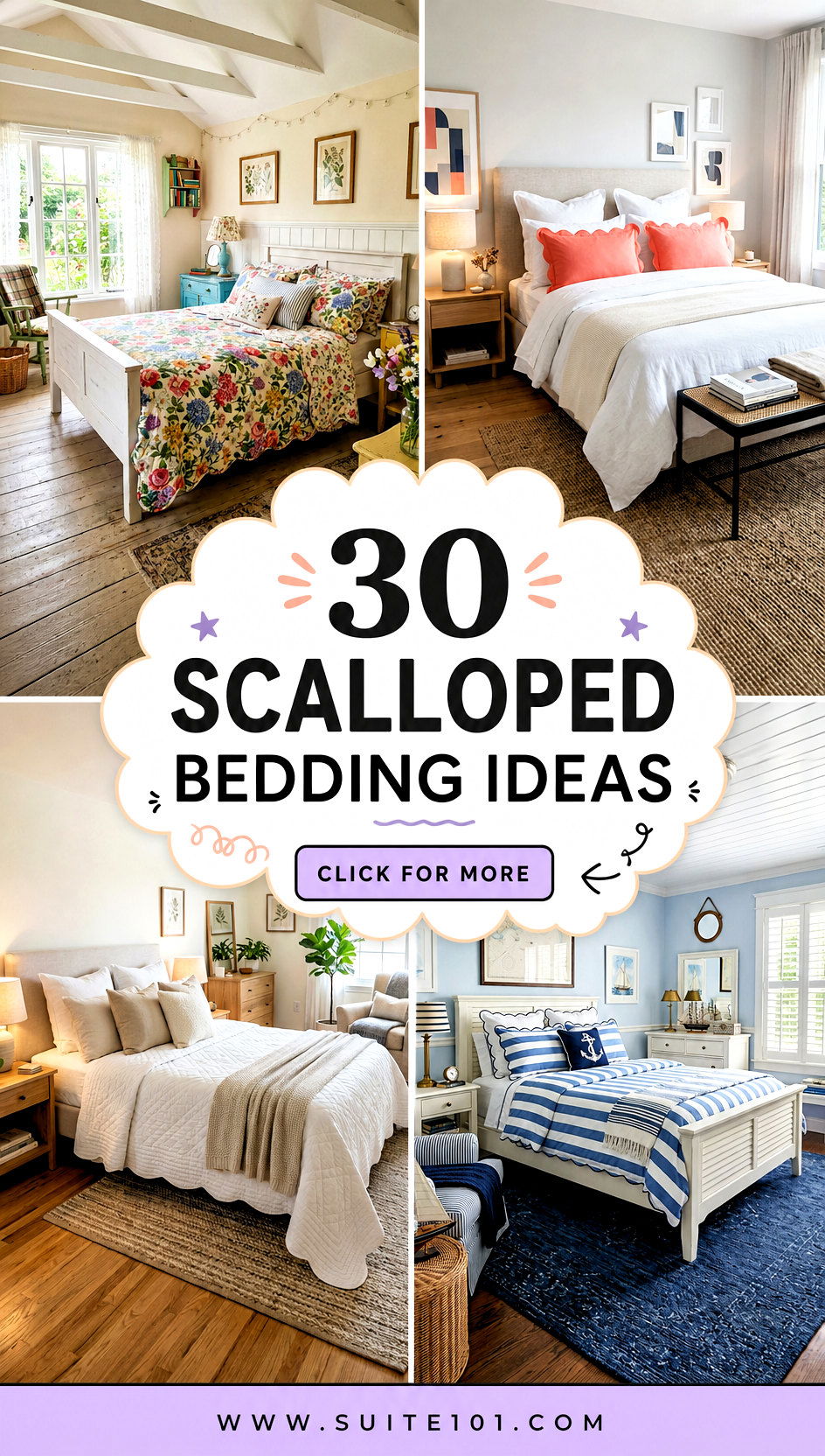 30 Scalloped Bedding Ideas for a Cute Elevated Bed - 30 Scalloped Bedding Ideas for a Cute, Elevated Bed