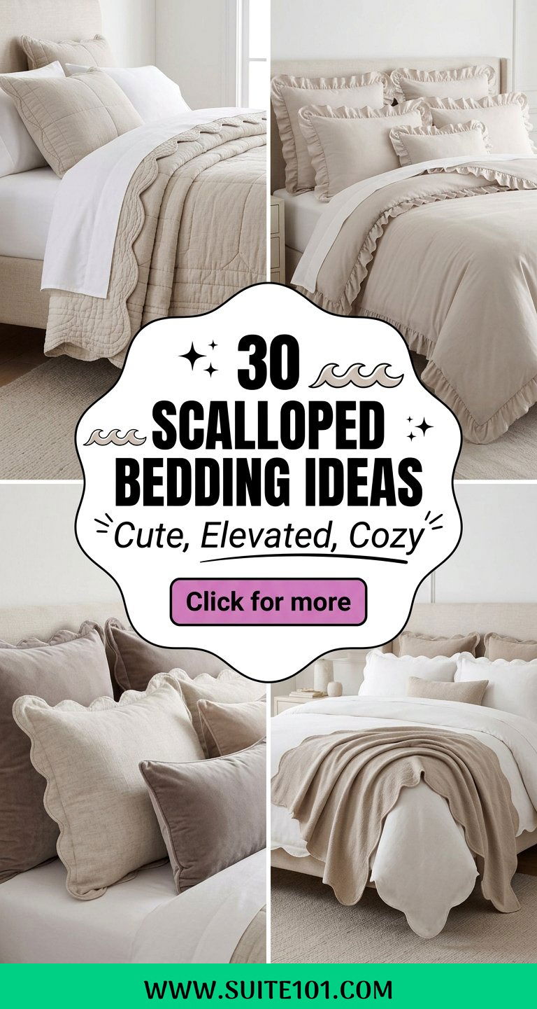 30 Scalloped Bedding Ideas for a Cute Elevated Bed - 30 Scalloped Bedding Ideas for a Cute, Elevated Bed
