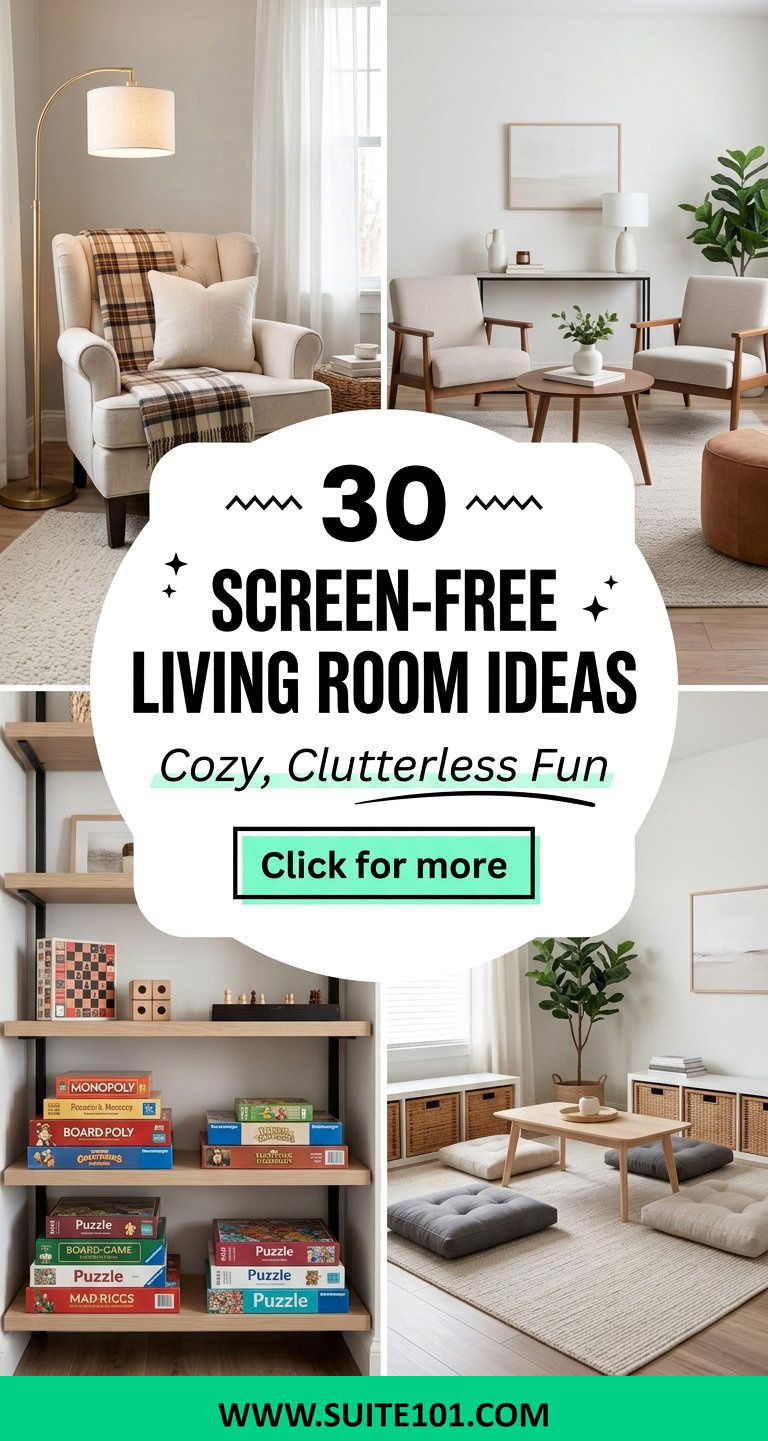 30 Screen-Free Living Room Ideas for Cozy Clutterless Fun - 30 Screen-Free Living Room Ideas for Cozy, Clutterless Fun