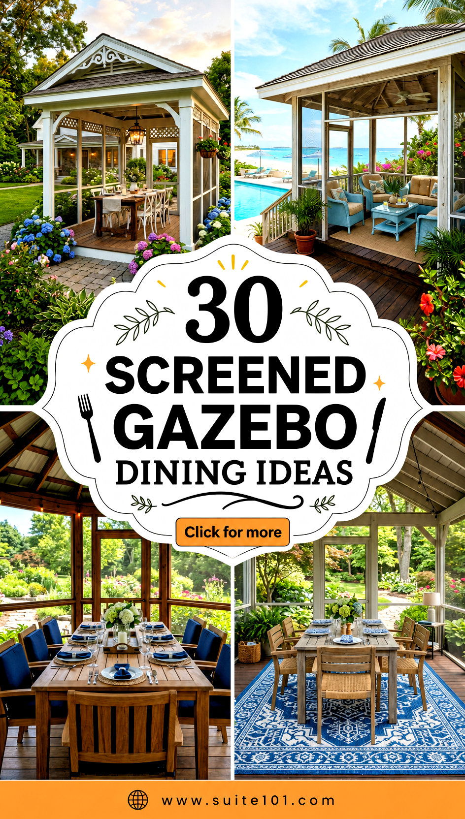30 Screened Gazebo Dining Ideas for Perfect Outdoor Entertaining - 30 Screened Gazebo Dining Ideas for Perfect Outdoor Entertaining