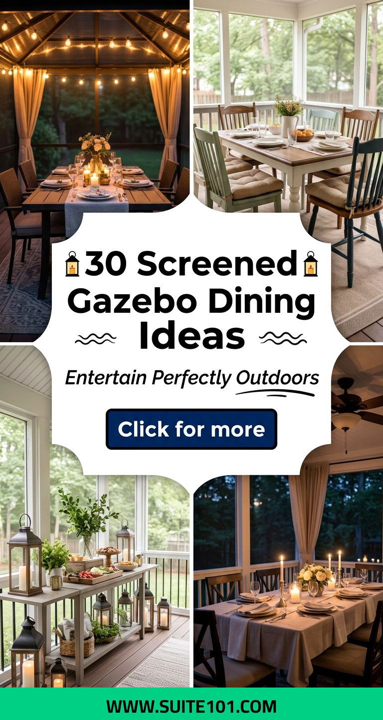 30 Screened Gazebo Dining Ideas for Perfect Outdoor Entertaining - 30 Screened Gazebo Dining Ideas for Perfect Outdoor Entertaining
