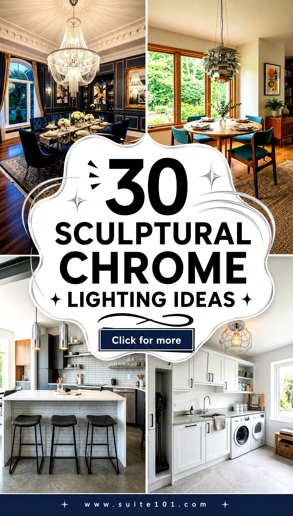 30 Sculptural Chrome Lighting Ideas That Make Any Room Shine - 30 Sculptural Chrome Lighting Ideas That Make Any Room Shine