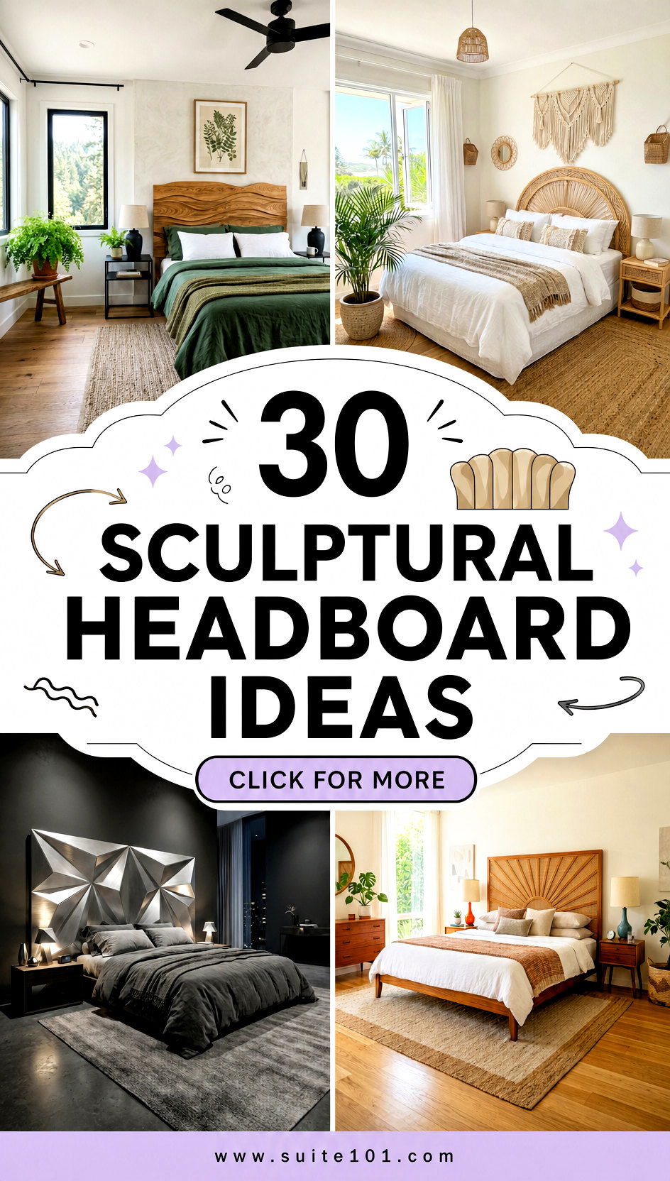 30 Sculptural Headboard Ideas for a Statement Bedroom Look - 30 Sculptural Headboard Ideas for a Statement Bedroom Look