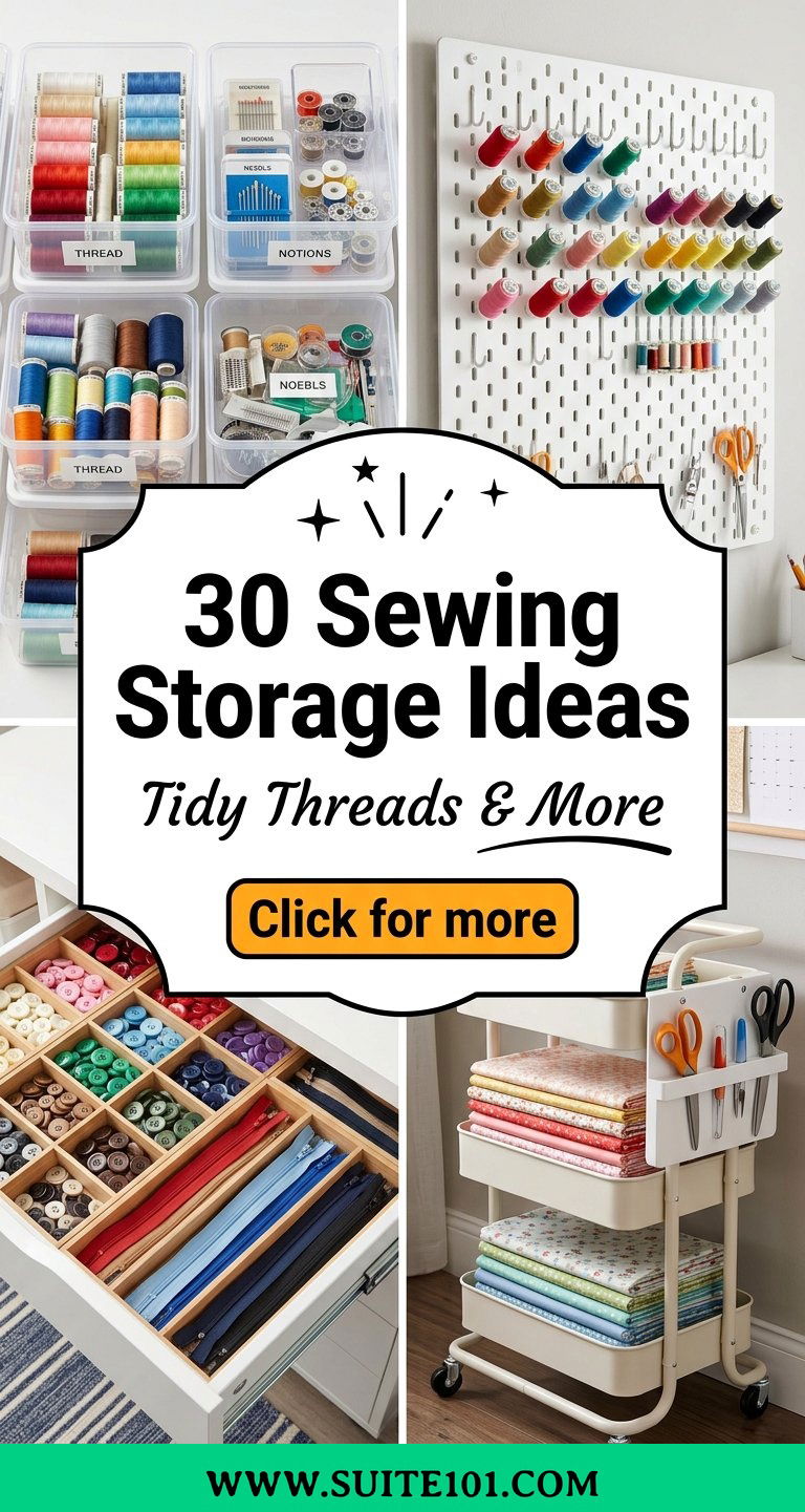 30 Sewing Storage Ideas to Tidy Threads Tools and More - 30 Sewing Storage Ideas to Tidy Threads, Tools, and More