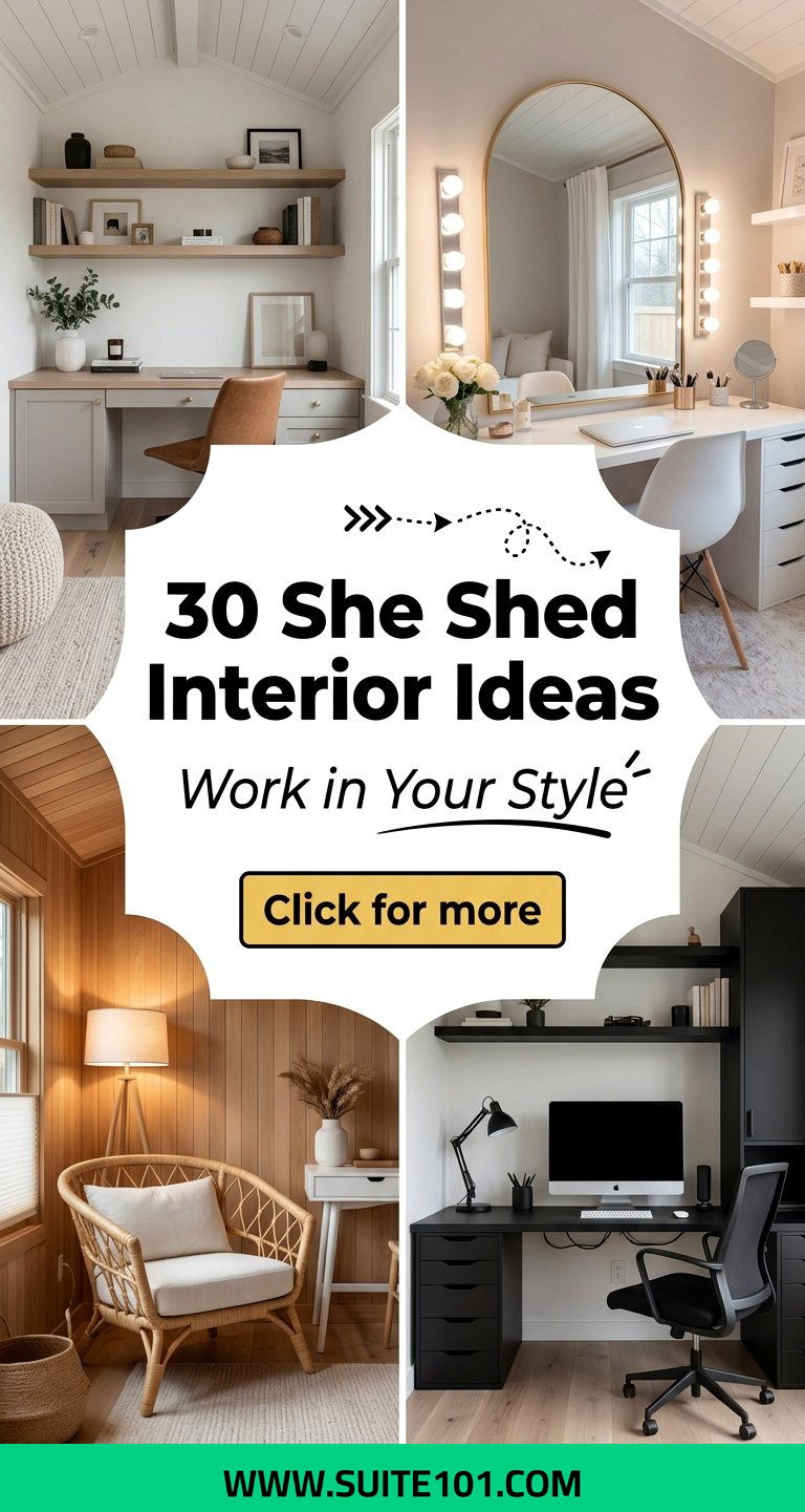 30 She Shed Interior Ideas for a Stylish Home Office - 30 She Shed Interior Ideas for a Stylish Home Office