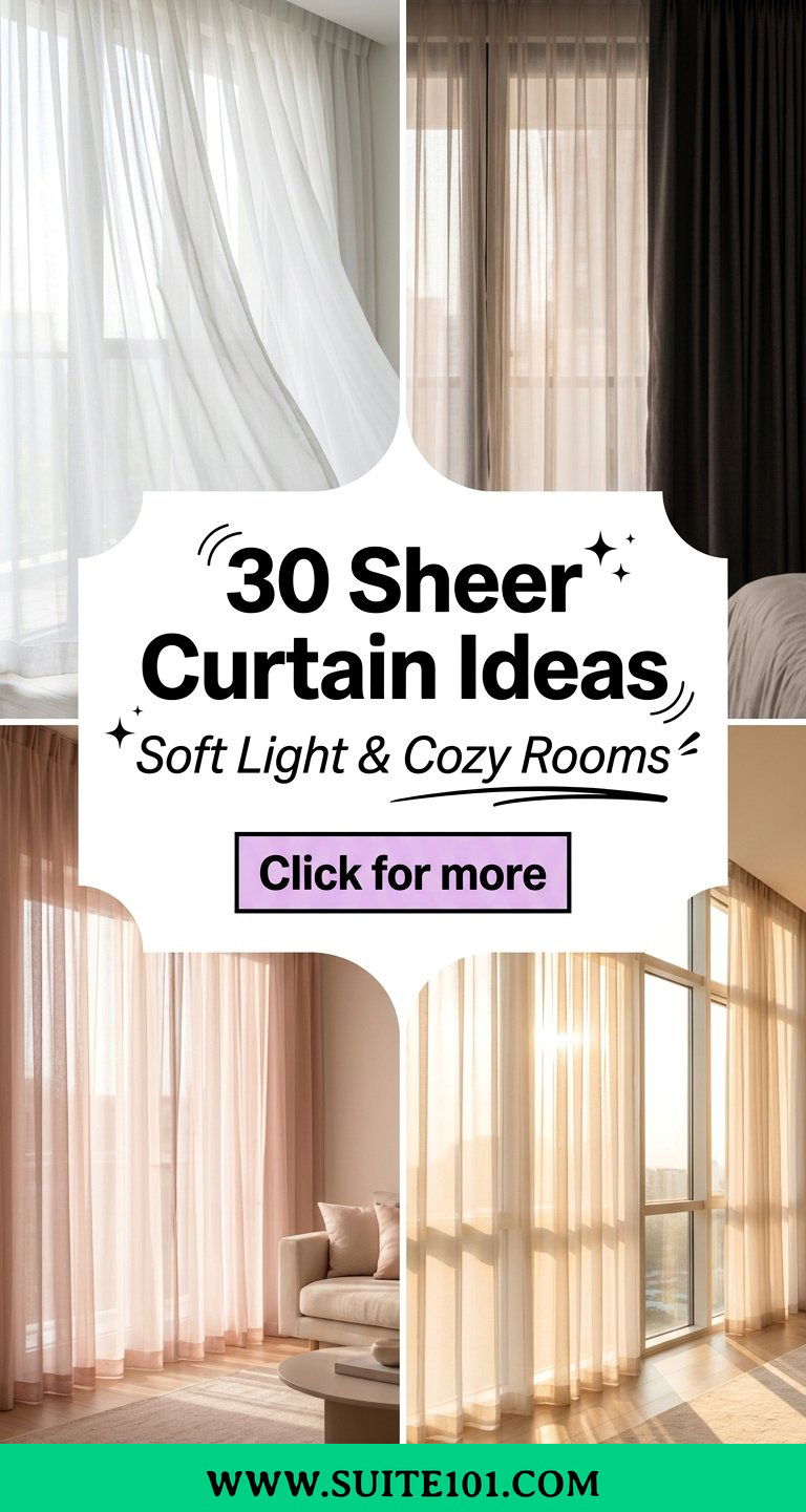 30 Sheer Curtain Ideas for Soft Light and Cozy Rooms - 30 Sheer Curtain Ideas for Soft Light and Cozy Rooms