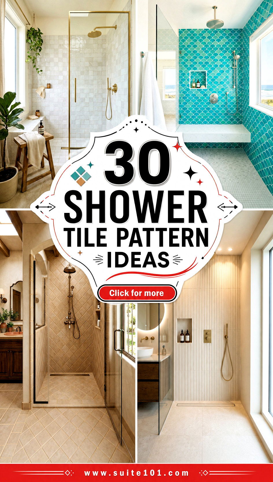 30 Shower Tile Pattern Ideas to Upgrade Your Bathroom - 30 Shower Tile Pattern Ideas to Upgrade Your Bathroom