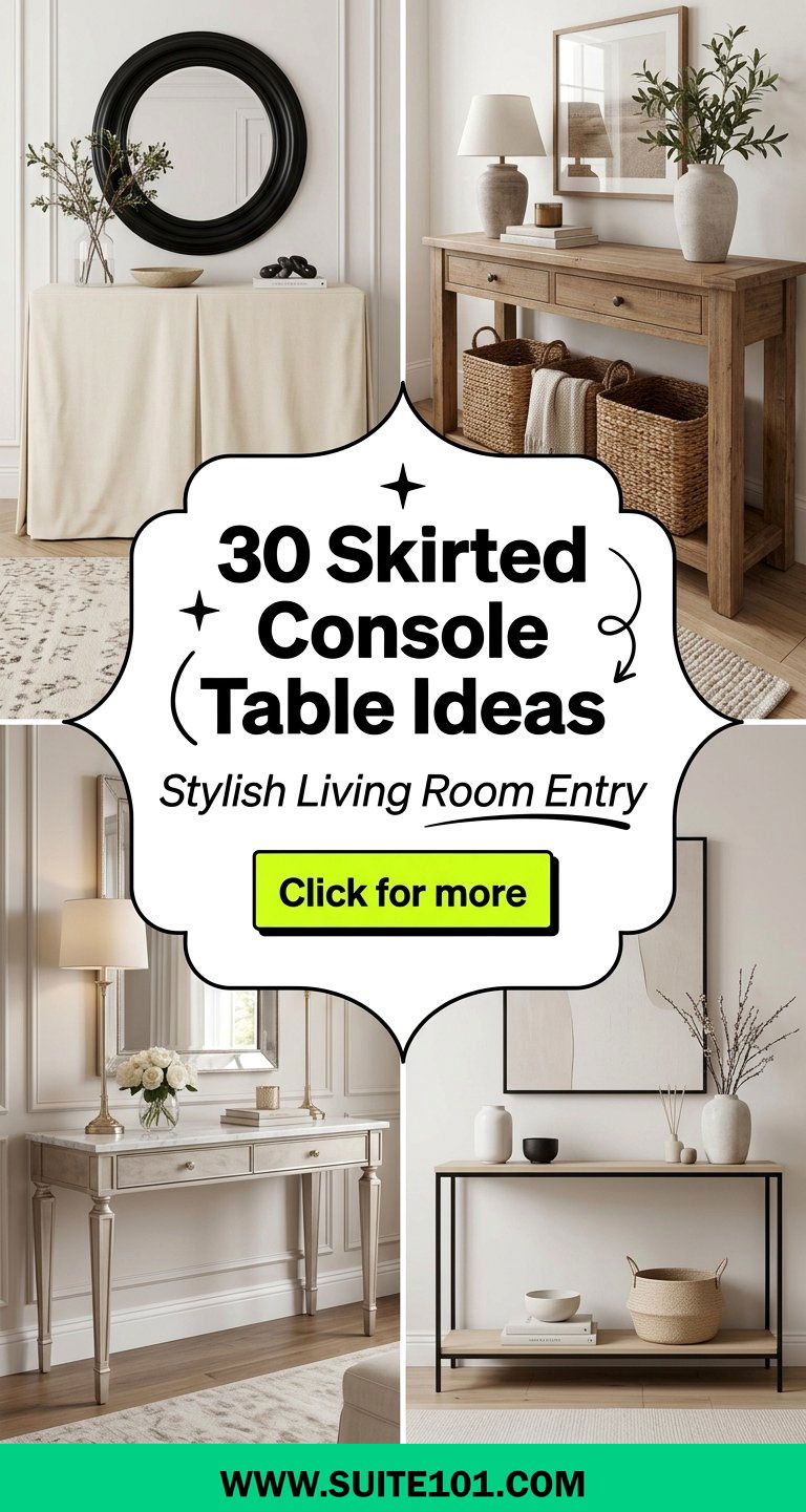 30 Skirted Console Table Ideas for a Stylish Living Room Entry - 30 Skirted Console Table Ideas for a Stylish Living Room Entry