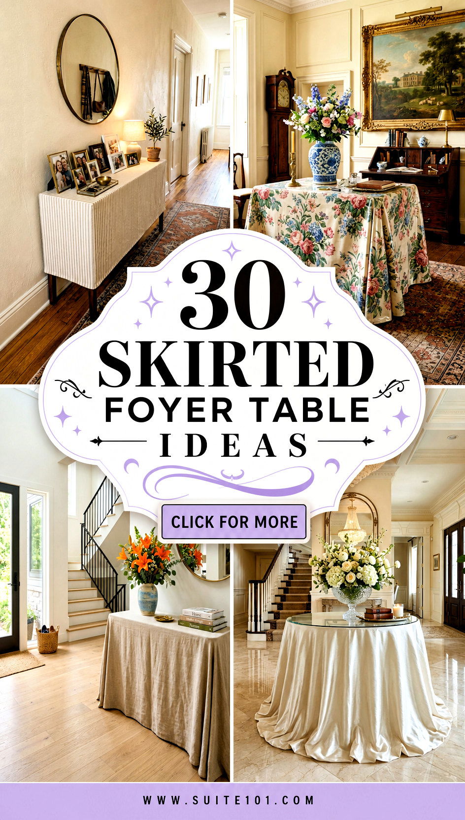 30 Skirted Foyer Table Ideas for a Grand First Impression - 30 Skirted Foyer Table Ideas for a Grand First Impression