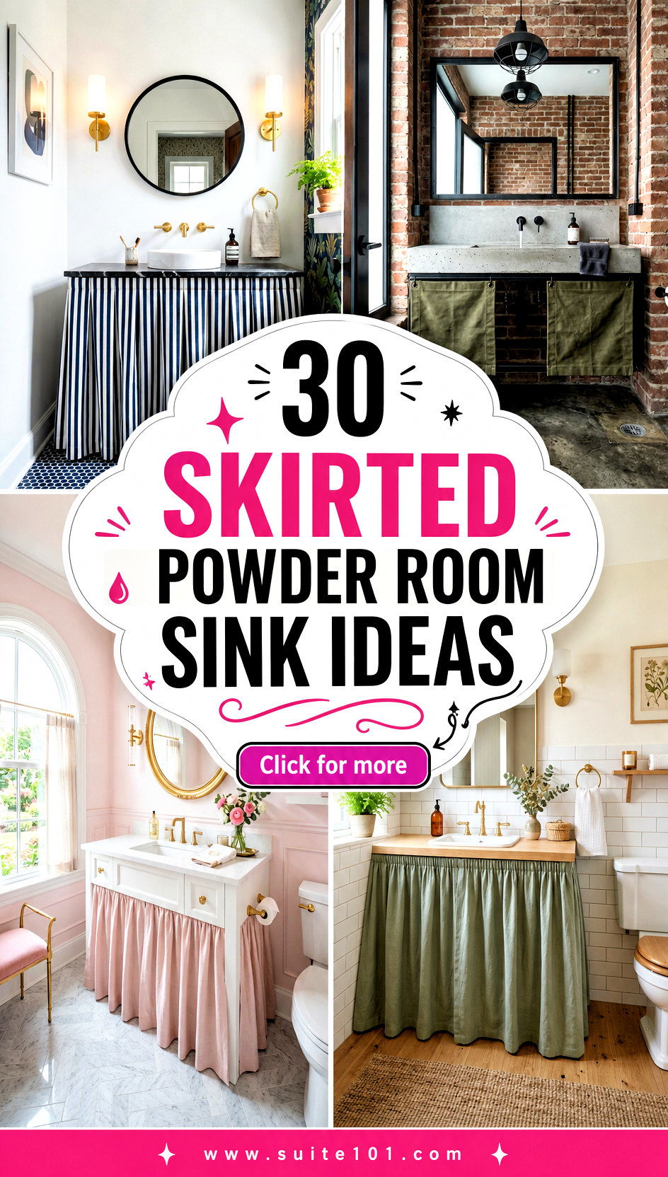 30 Skirted Powder Room Sink Ideas for Elevated Bathroom Style - 30 Skirted Powder Room Sink Ideas for Elevated Bathroom Style