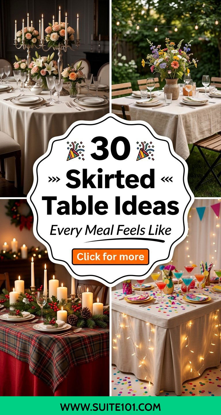 30 Skirted Table Ideas to Make Every Meal Feel Like a Party - 30 Skirted Table Ideas to Make Every Meal Feel Like a Party