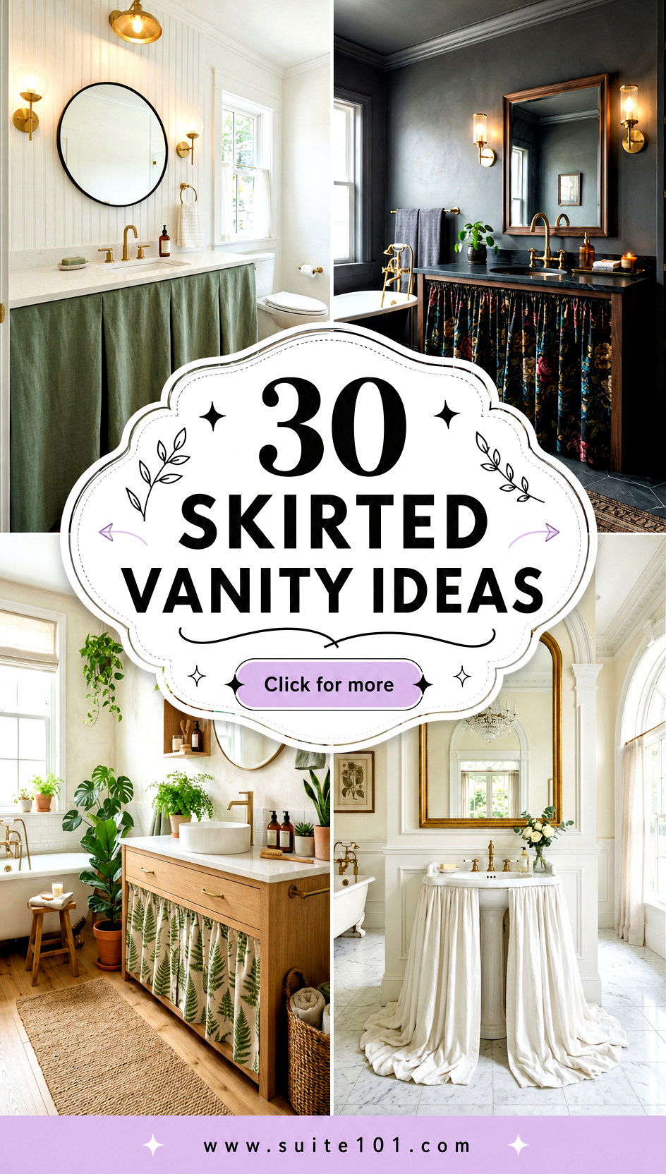 30 Skirted Vanity Ideas to Upgrade Your Bathroom Style Today - 30 Skirted Vanity Ideas to Upgrade Your Bathroom Style Today
