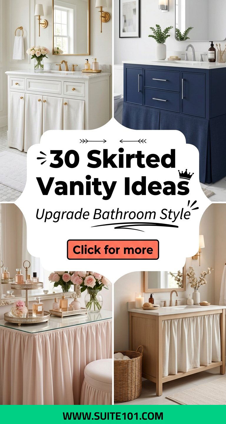 30 Skirted Vanity Ideas to Upgrade Your Bathroom Style Today - 30 Skirted Vanity Ideas to Upgrade Your Bathroom Style Today