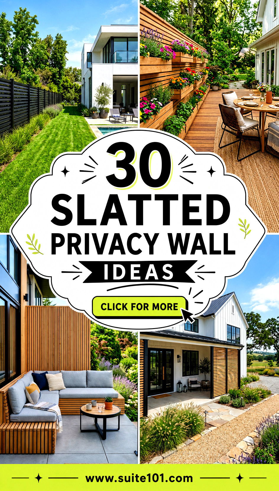 30 Slatted Privacy Wall Ideas to Add Style and Privacy Now - 30 Slatted Privacy Wall Ideas to Add Style and Privacy Now
