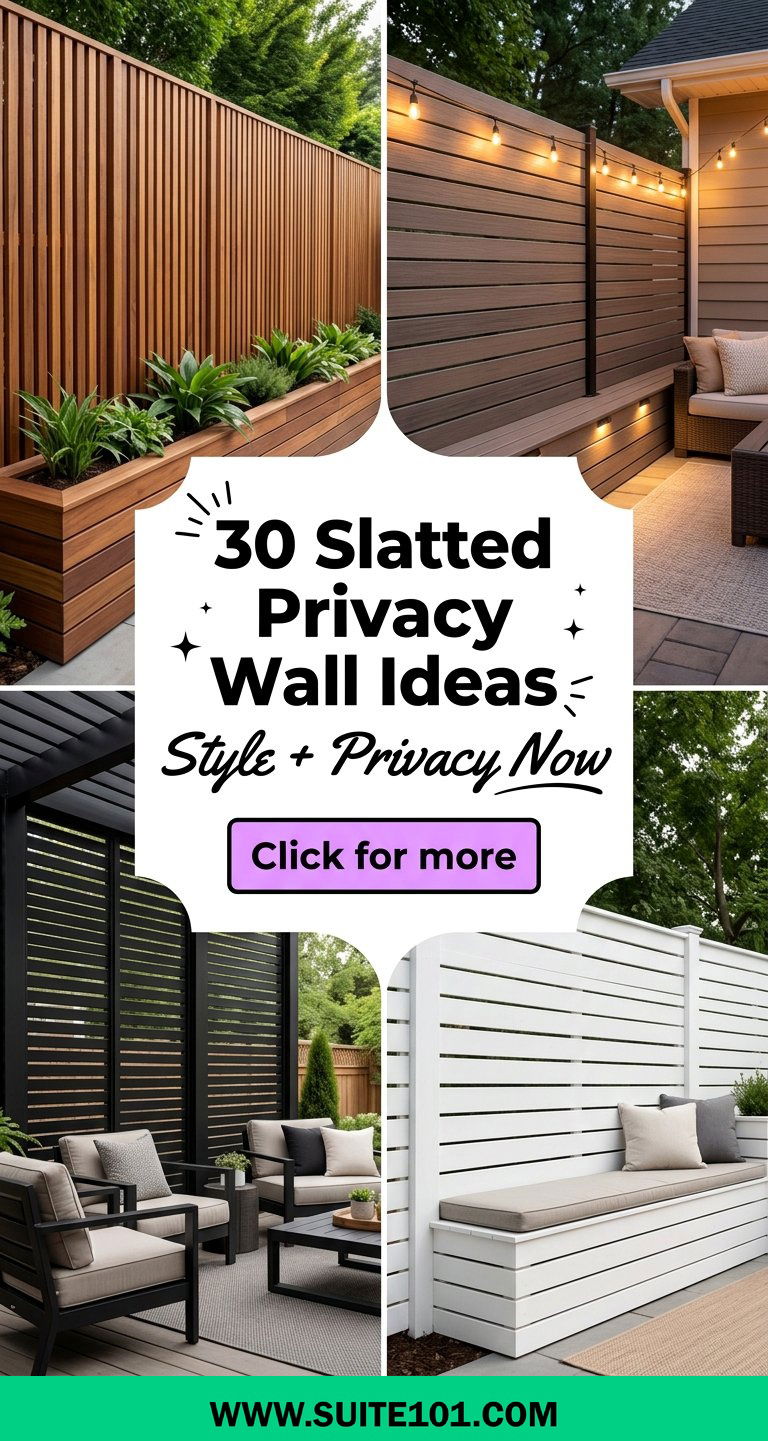 30 Slatted Privacy Wall Ideas to Add Style and Privacy Now - 30 Slatted Privacy Wall Ideas to Add Style and Privacy Now