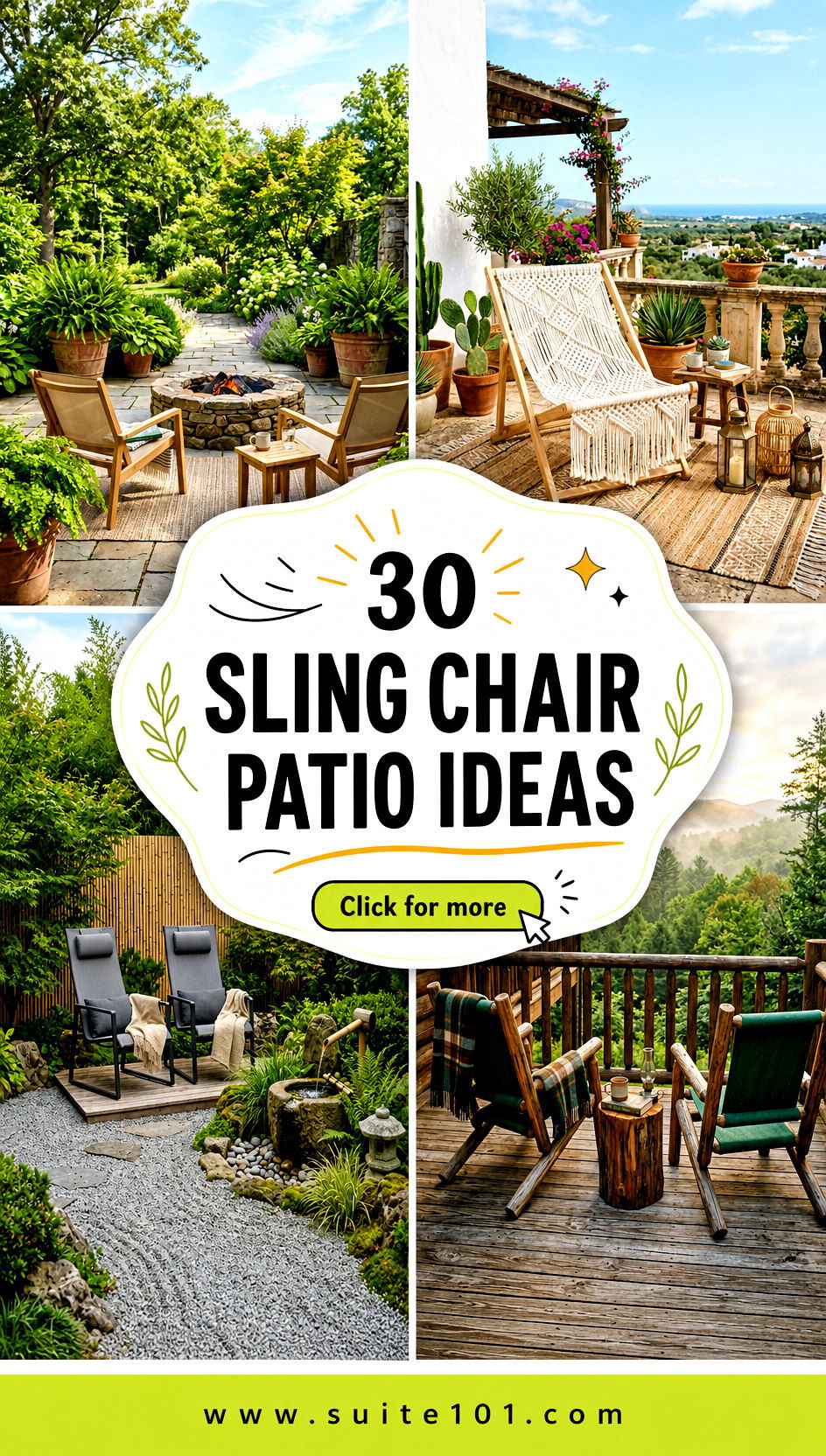 30 Sling Chair Patio Ideas for Stylish Outdoor Seating - 30 Sling Chair Patio Ideas for Stylish Outdoor Seating