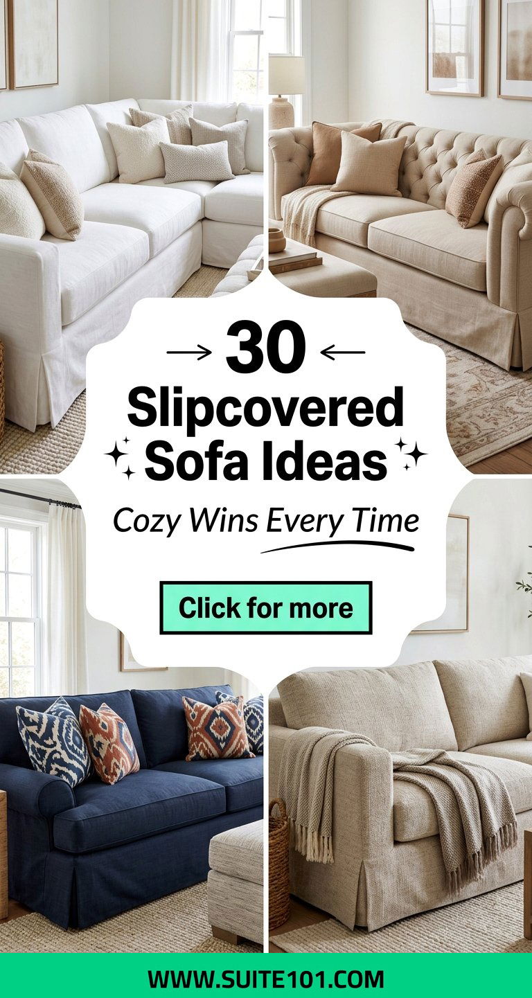 30 Slipcovered Sofa Ideas for Cozy Style-Boosting Living Rooms - 30 Slipcovered Sofa Ideas for Cozy, Style-Boosting Living Rooms