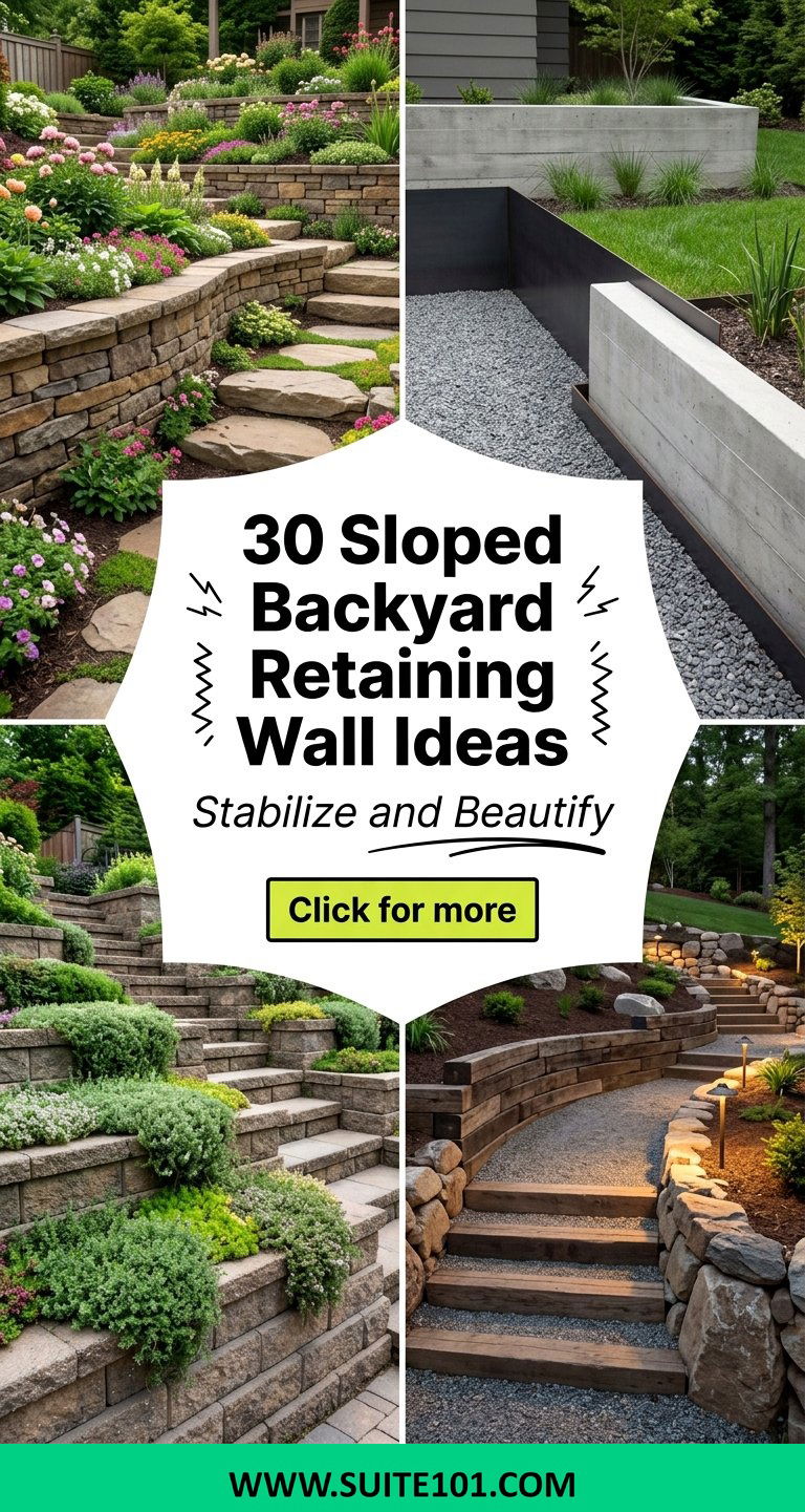 30 Sloped Backyard Retaining Wall Ideas to Stabilize and Beautify - 30 Sloped Backyard Retaining Wall Ideas to Stabilize and Beautify
