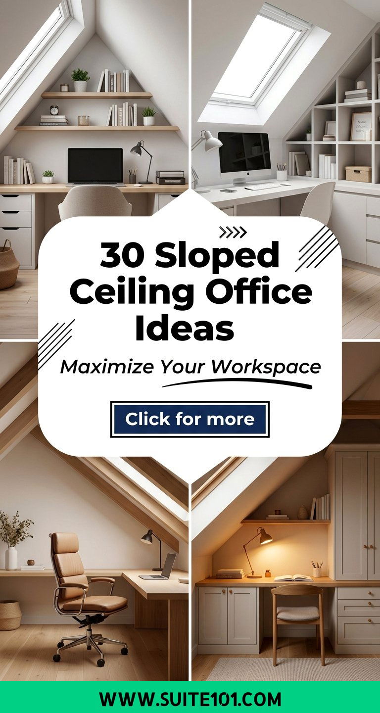 30 Sloped Ceiling Office Ideas to Maximize Your Workspace - 30 Sloped Ceiling Office Ideas to Maximize Your Workspace