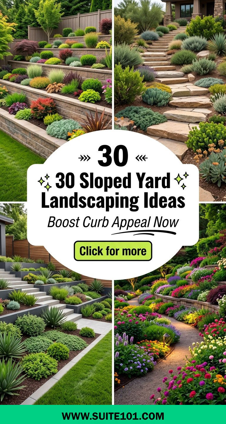 30 Sloped Yard Landscaping Ideas to Boost Curb Appeal Now - 30 Sloped Yard Landscaping Ideas to Boost Curb Appeal Now