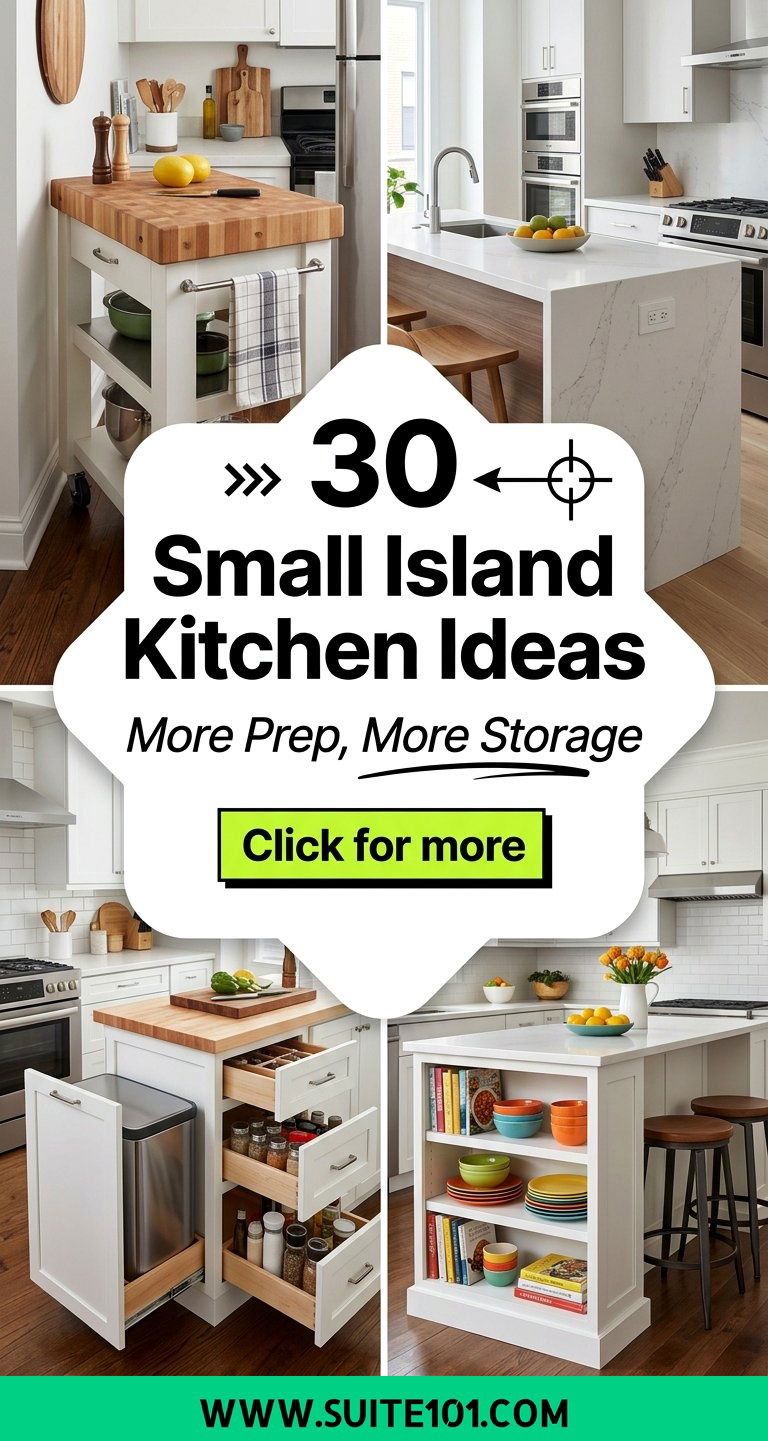 30 Small Island Kitchen Ideas for Extra Prep Space and Storage - 30 Small Island Kitchen Ideas for Extra Prep Space and Storage