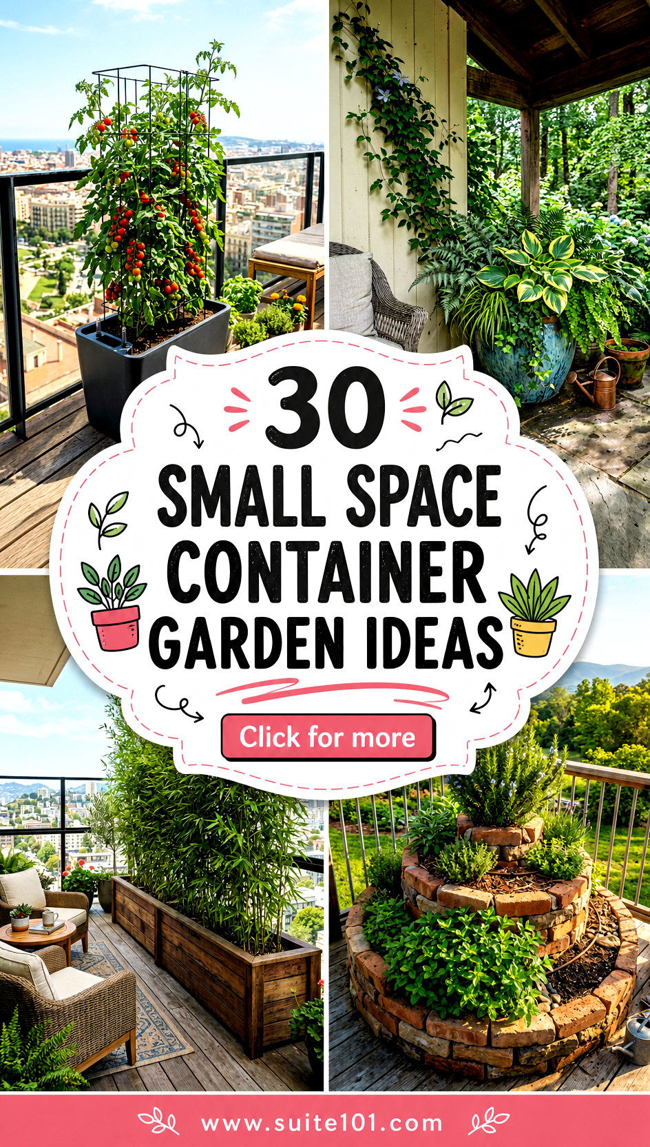 30 Small Space Container Garden Ideas for Balconies and Patios - 30 Small Space Container Garden Ideas for Balconies and Patios