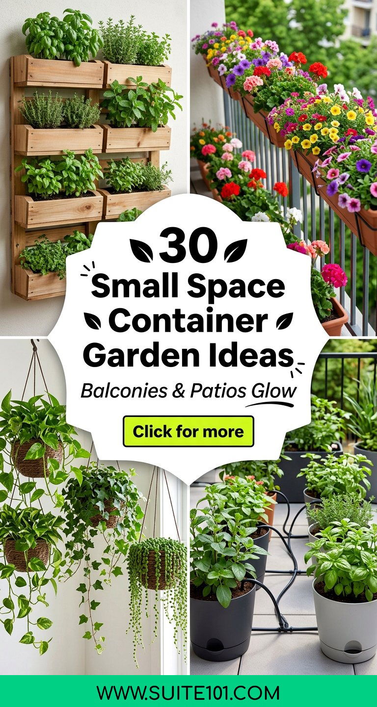 30 Small Space Container Garden Ideas for Balconies and Patios - 30 Small Space Container Garden Ideas for Balconies and Patios