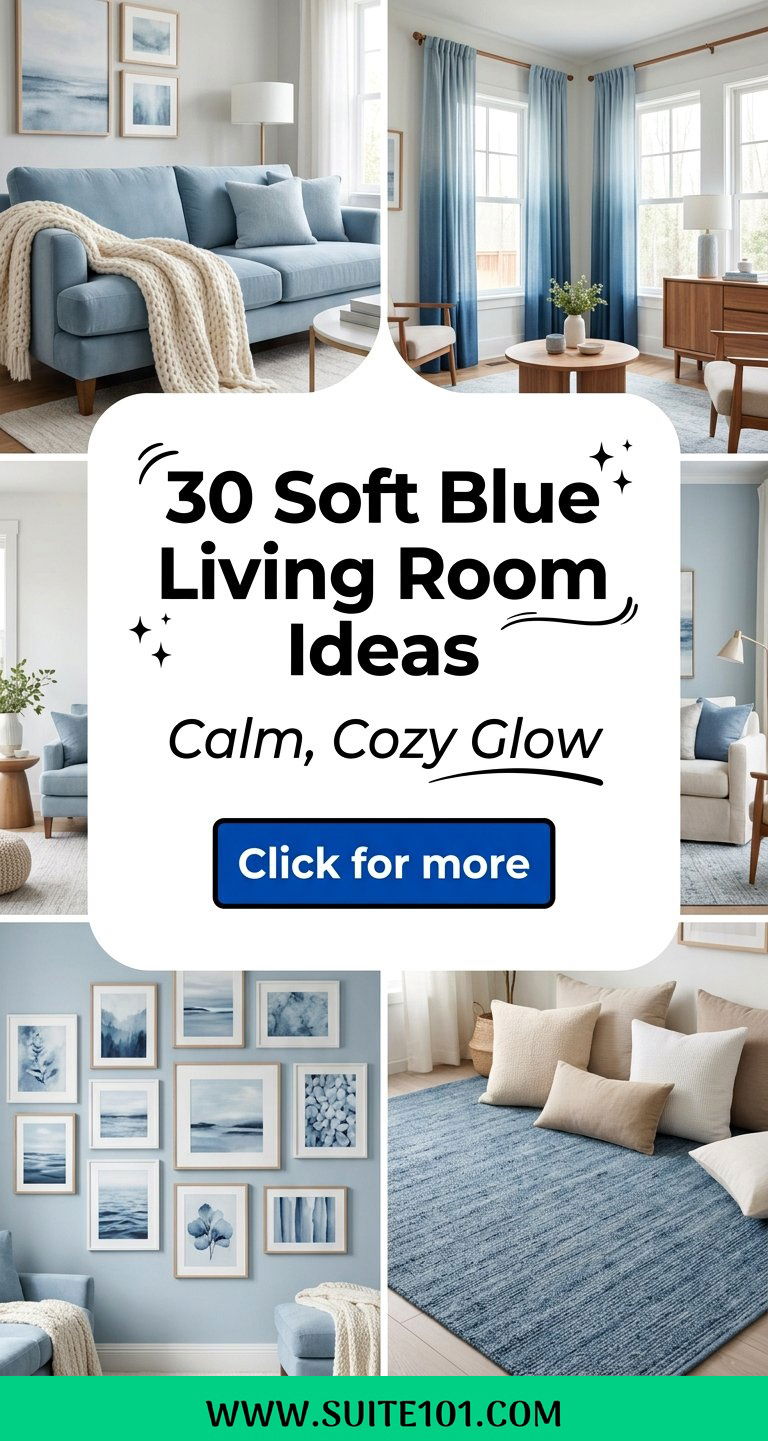 30 Soft Blue Living Room Ideas for a Calm Cozy Glow All Year - 30 Soft Blue Living Room Ideas for a Calm, Cozy Glow All Year