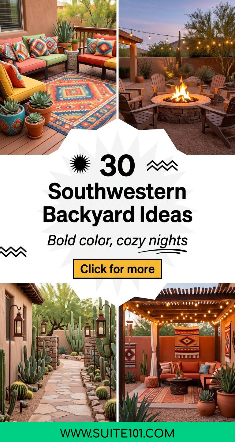 30 Southwestern Backyard Ideas for Bold Color and Cozy Nights - 30 Southwestern Backyard Ideas for Bold Color and Cozy Nights
