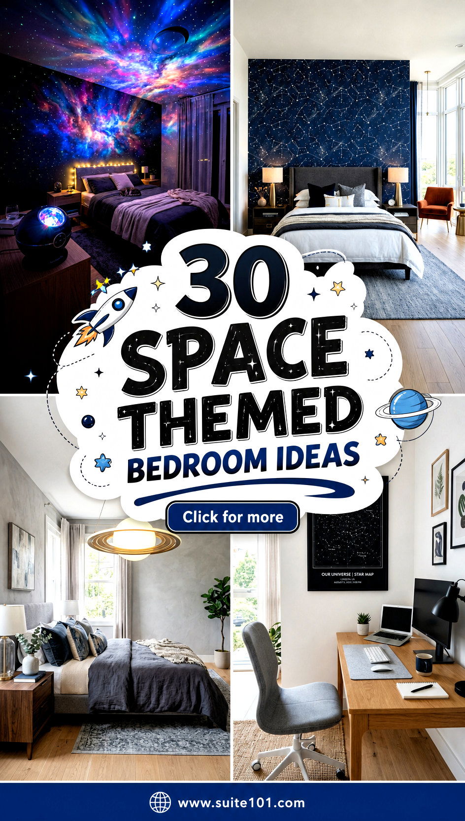 30 Space Themed Bedroom Ideas for a Fun Starry Kids Retreat - 30 Space Themed Bedroom Ideas for a Fun, Starry Kid's Retreat