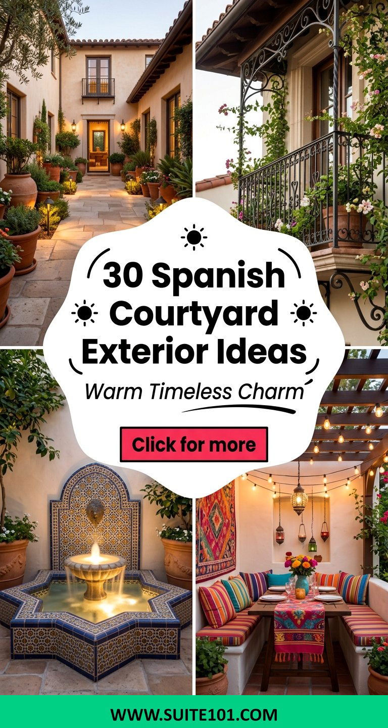 30 Spanish Courtyard Exterior Ideas for Warm Timeless Charm - 30 Spanish Courtyard Exterior Ideas for Warm, Timeless Charm