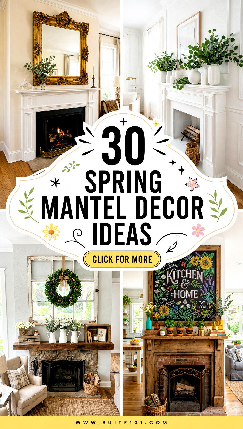 30 Spring Mantel Decor Ideas for a Fresh Inviting Fireplace - 30 Spring Mantel Decor Ideas for a Fresh, Inviting Fireplace