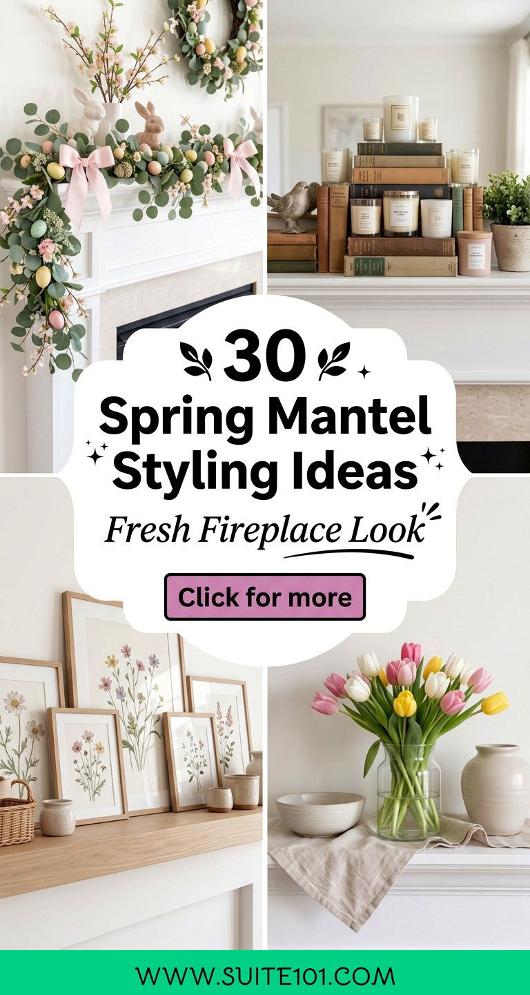 30 Spring Mantel Styling Ideas for a Fresh Fireplace Look - 30 Spring Mantel Styling Ideas for a Fresh Fireplace Look