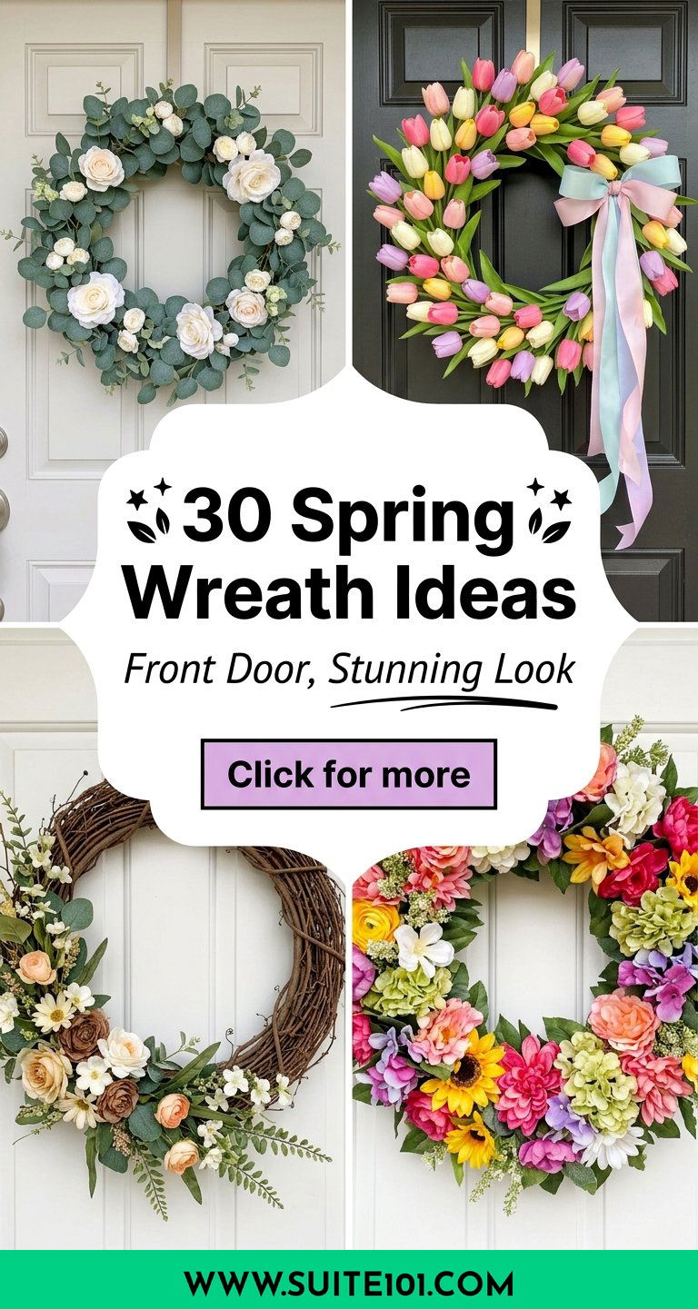 30 Spring Wreath Ideas for Front Door That Look Stunning - 30 Spring Wreath Ideas for Front Door That Look Stunning