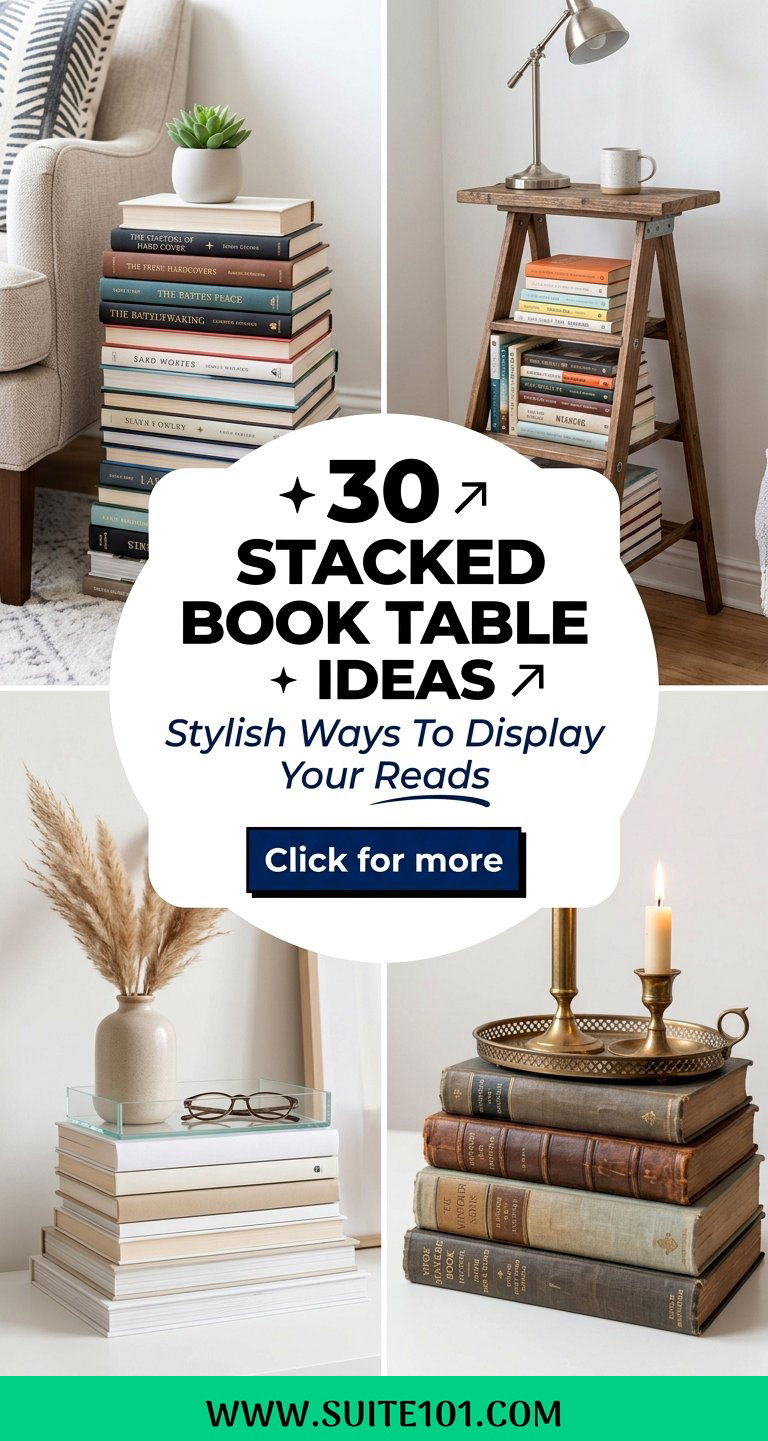 30 Stacked Book Table Ideas Stylish Ways To Display Your Reads - 30 Stacked Book Table Ideas: Stylish Ways To Display Your Reads