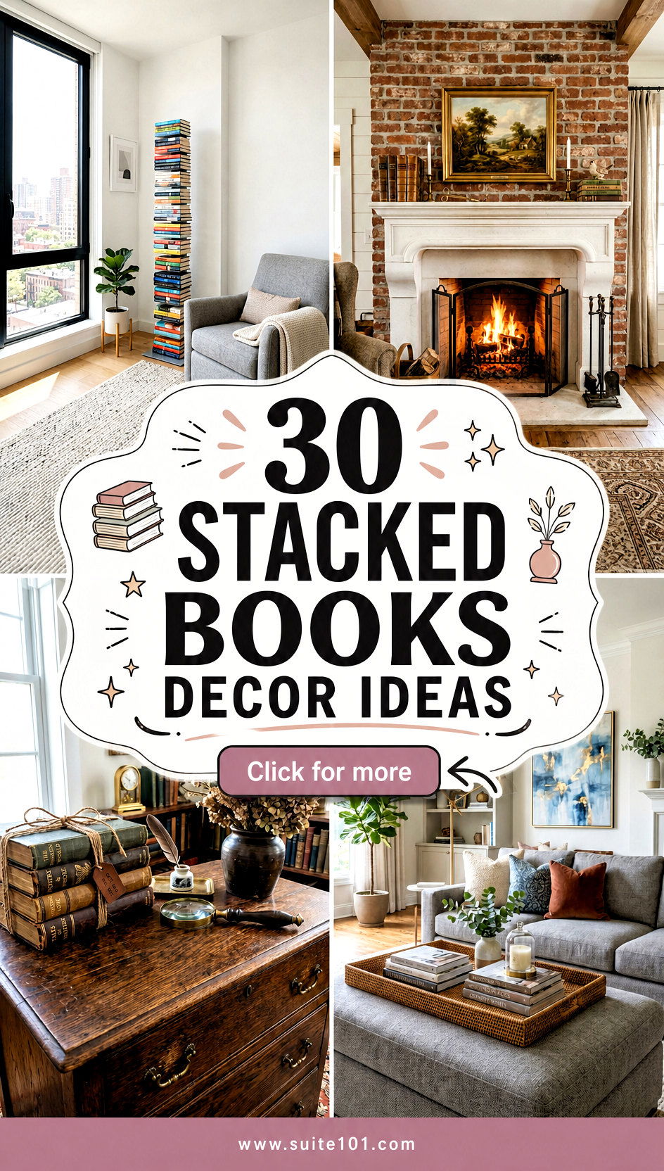30 Stacked Books Decor Ideas to Create Stunning Shelf Vignettes - 30 Stacked Books Decor Ideas to Create Stunning Shelf Vignettes
